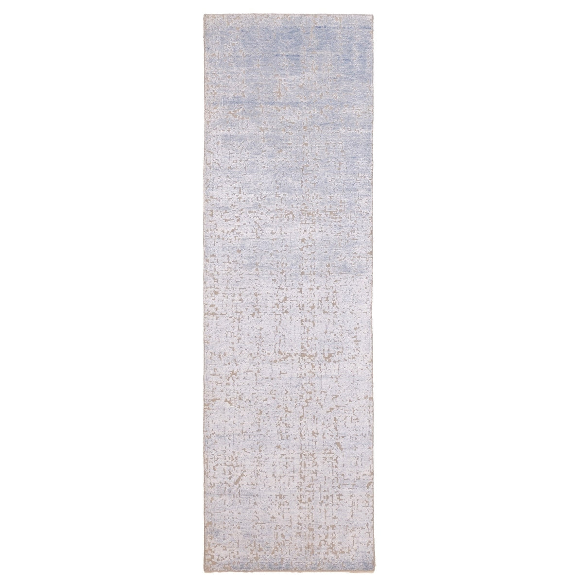 Ecarpetgallery Hand Knotted Legacy Light Denim Blue Silk Wool Rug 26 X 811