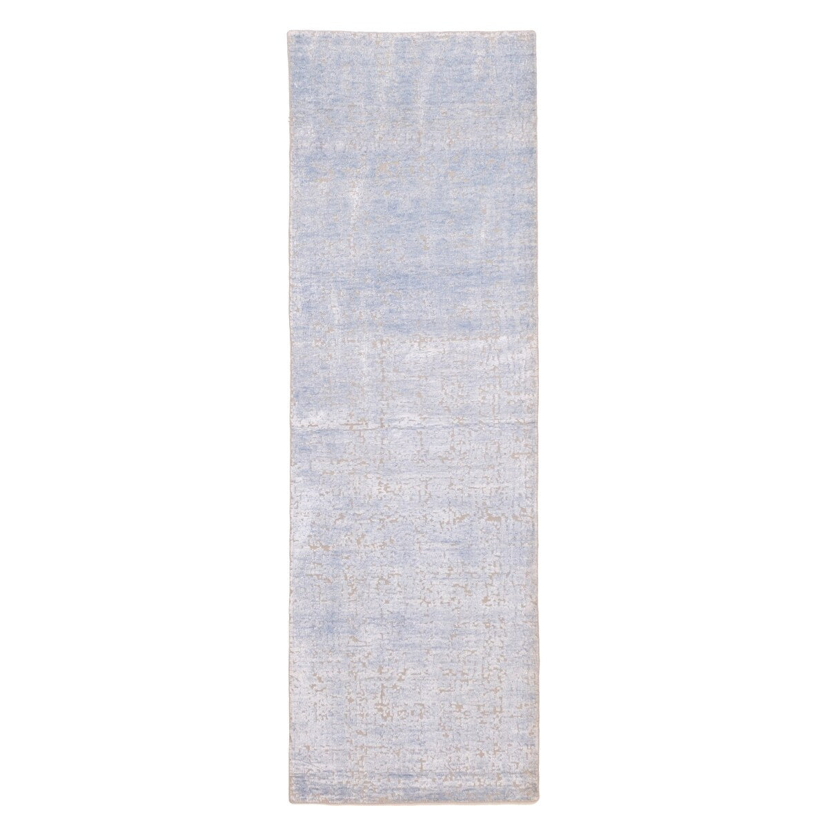 Ecarpetgallery Hand Knotted Legacy Light Denim Blue Silk Wool Rug 28 X 811