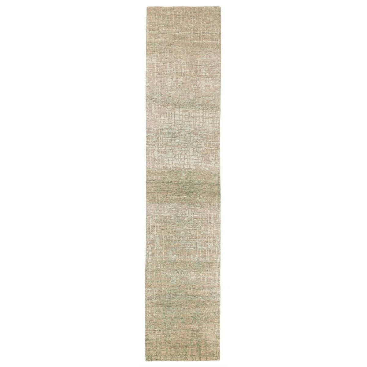 Ecarpetgallery Hand Knotted Legacy Light Green Silk Wool Rug 26 X 122
