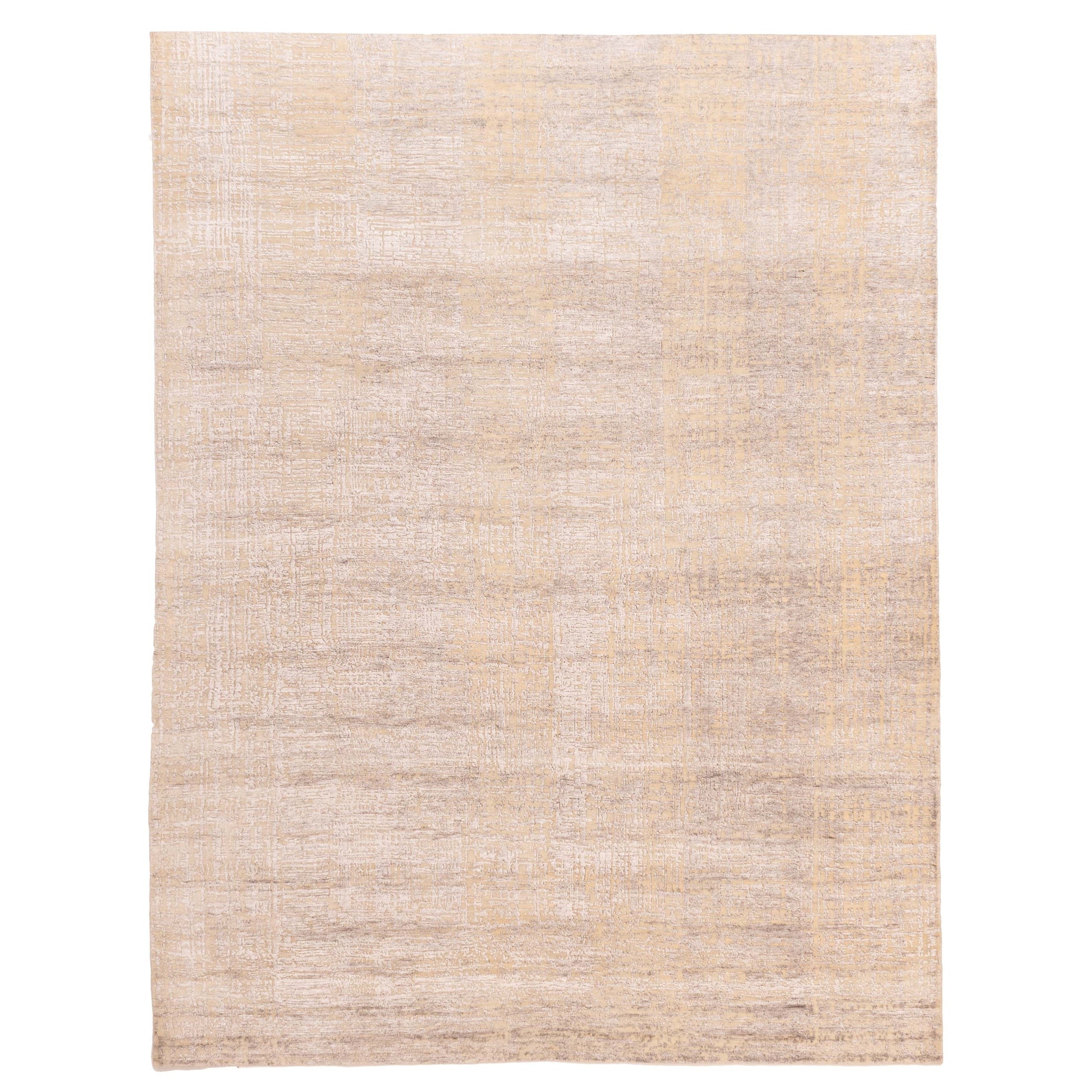 Ecarpetgallery Hand Knotted Legacy Light Grey Silk Wool Rug 81 X 103