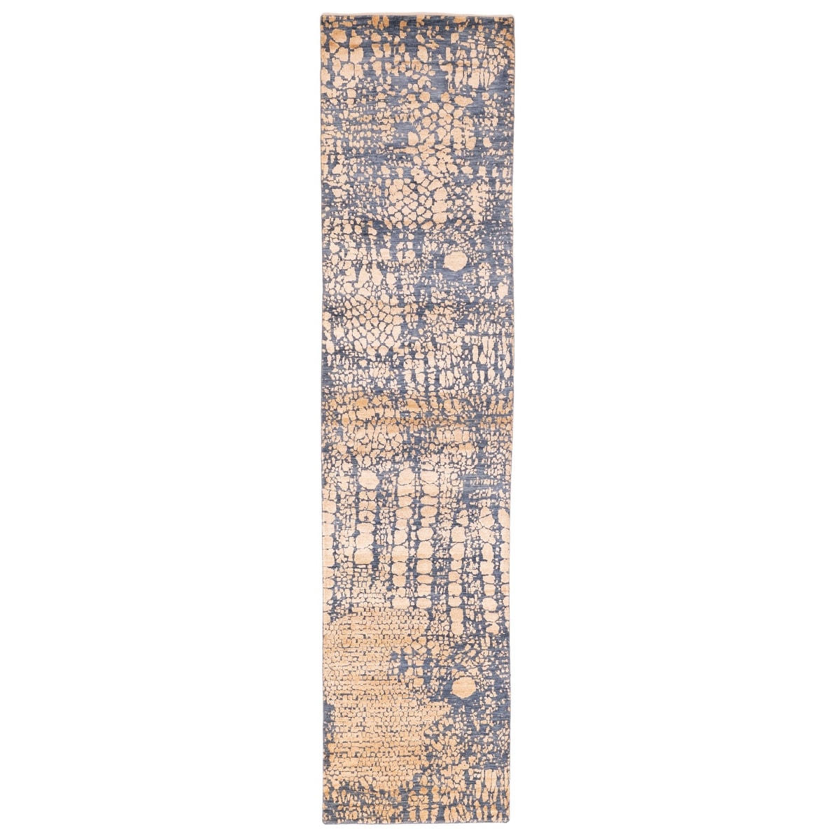 Ecarpetgallery Hand Knotted Legacy Navy Silk Wool Rug 27 X 117