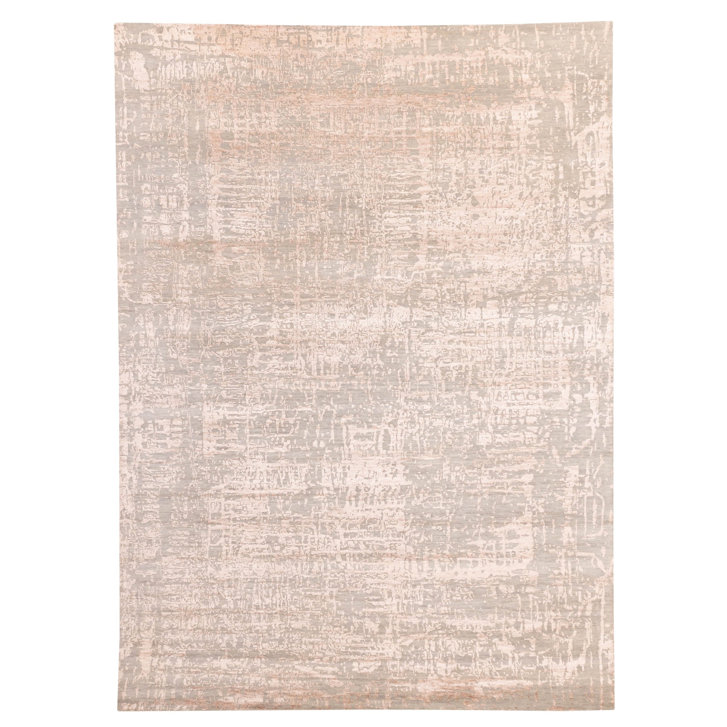 Ecarpetgallery Hand Knotted Legacy Sage Tan Silk Wool Rug 89 X 121