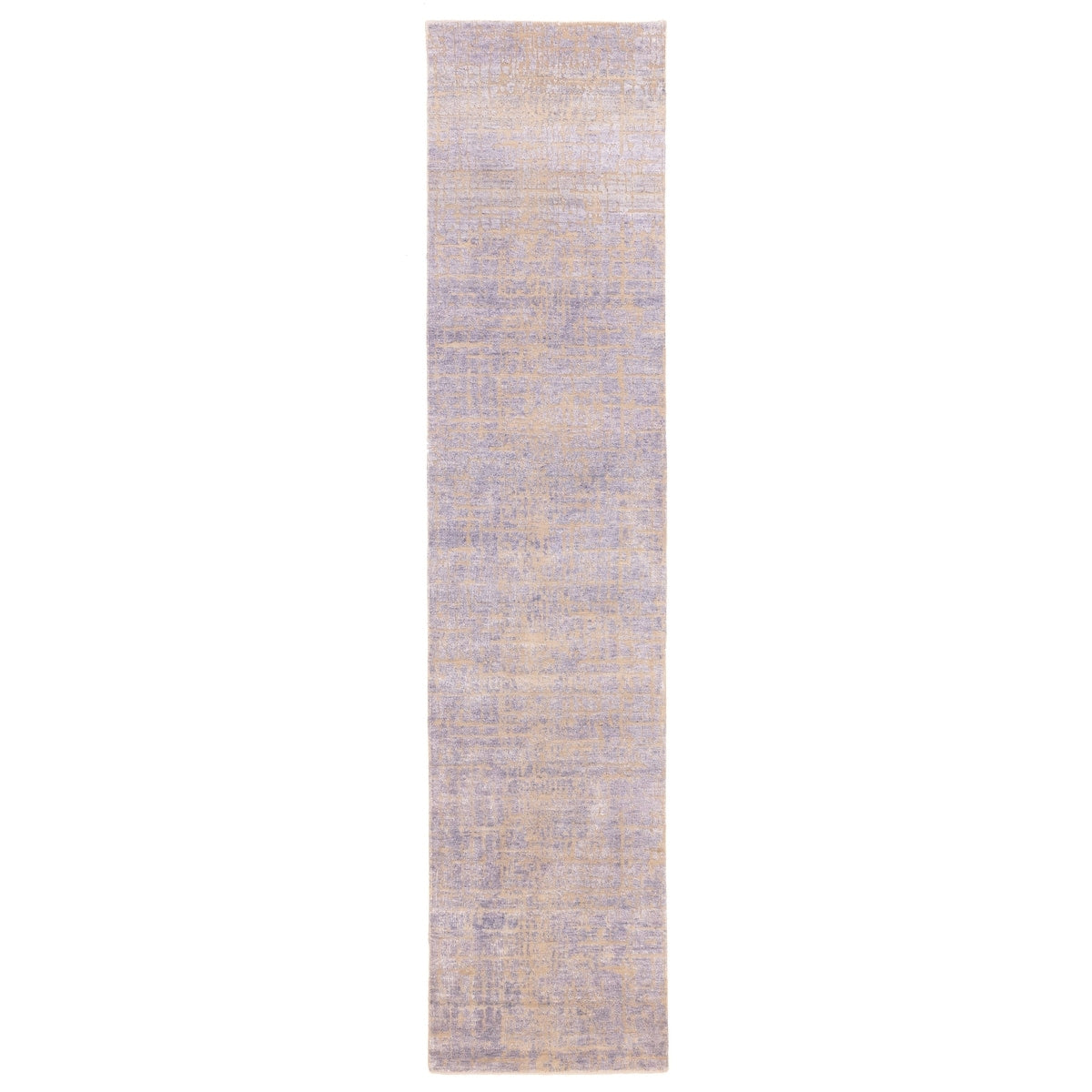 Ecarpetgallery Hand Knotted Legacy Slate Blue Silk Wool Rug 27 X 123