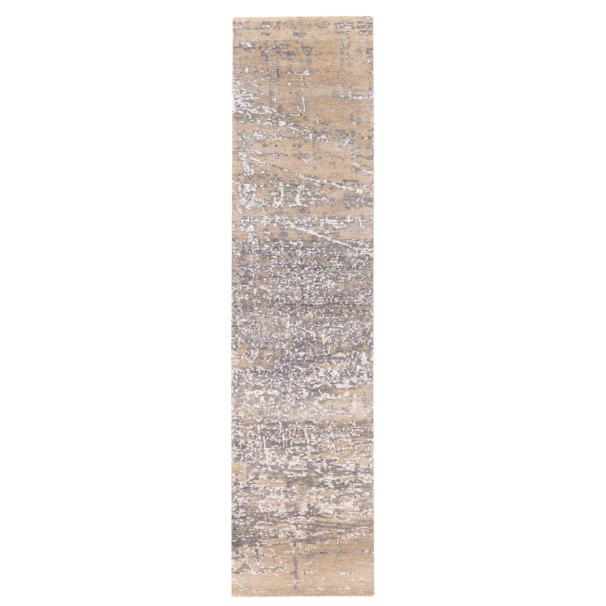 Ecarpetgallery Hand Knotted Legacy Taupe Silk Wool Rug 25 X 101