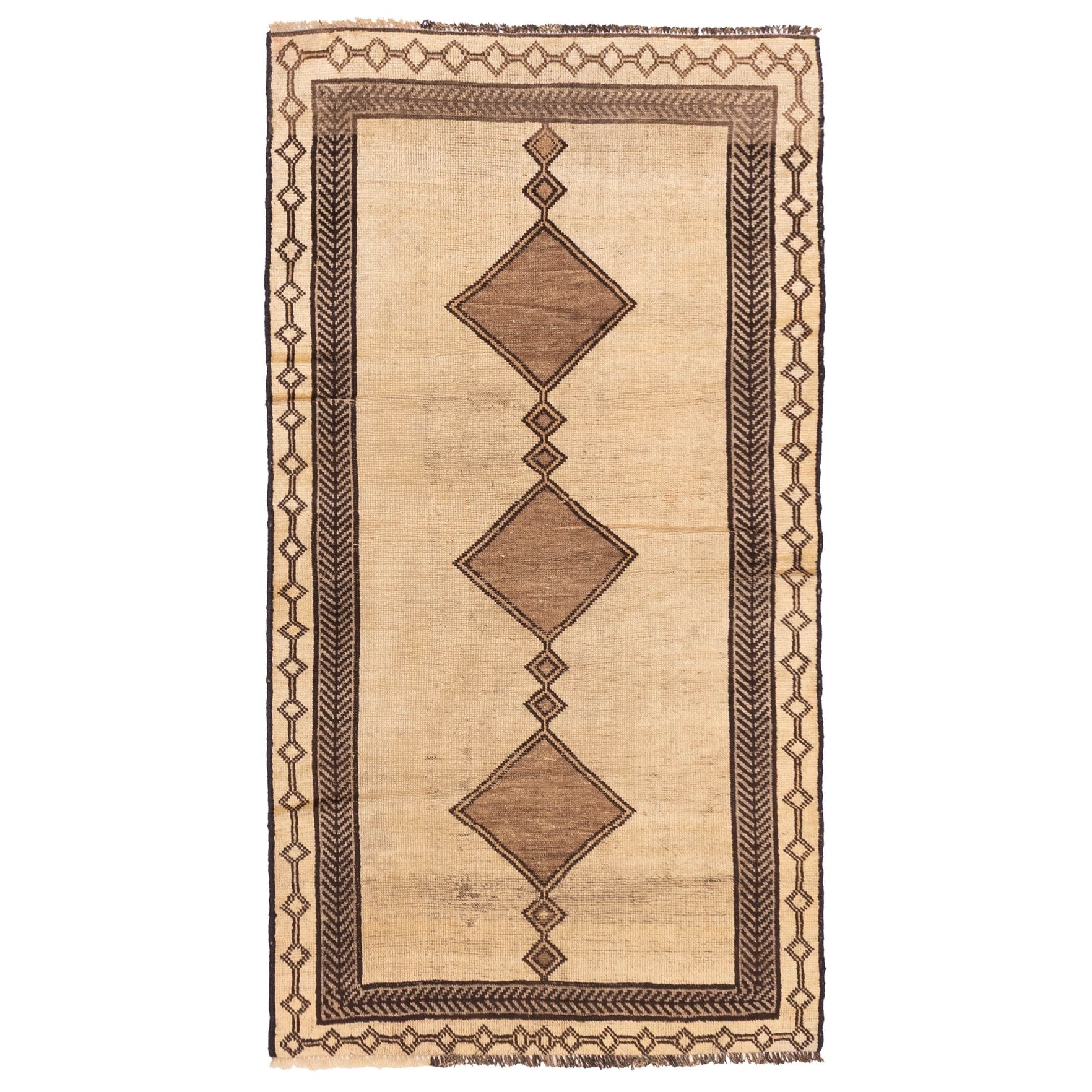 Ecarpetgallery Hand Knotted Melis Vintage Cream Wool Rug 33 X 64