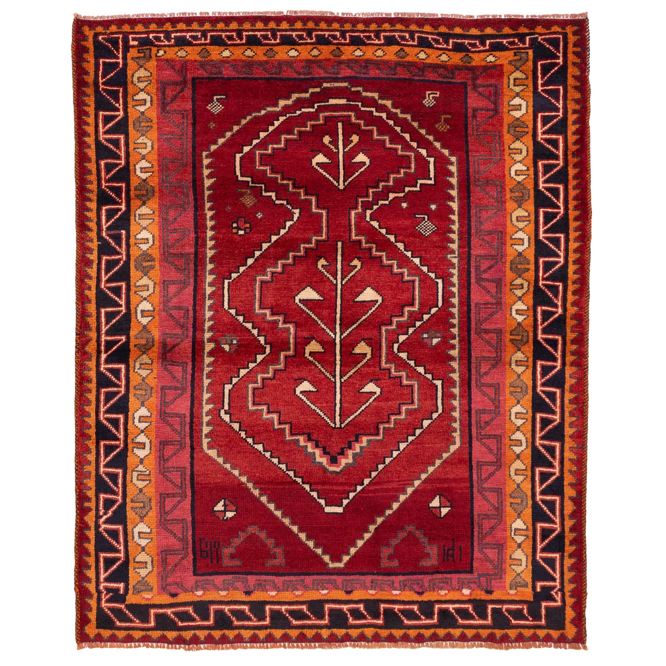 Ecarpetgallery Hand Knotted Melis Vintage Red Wool Rug 52 X 61