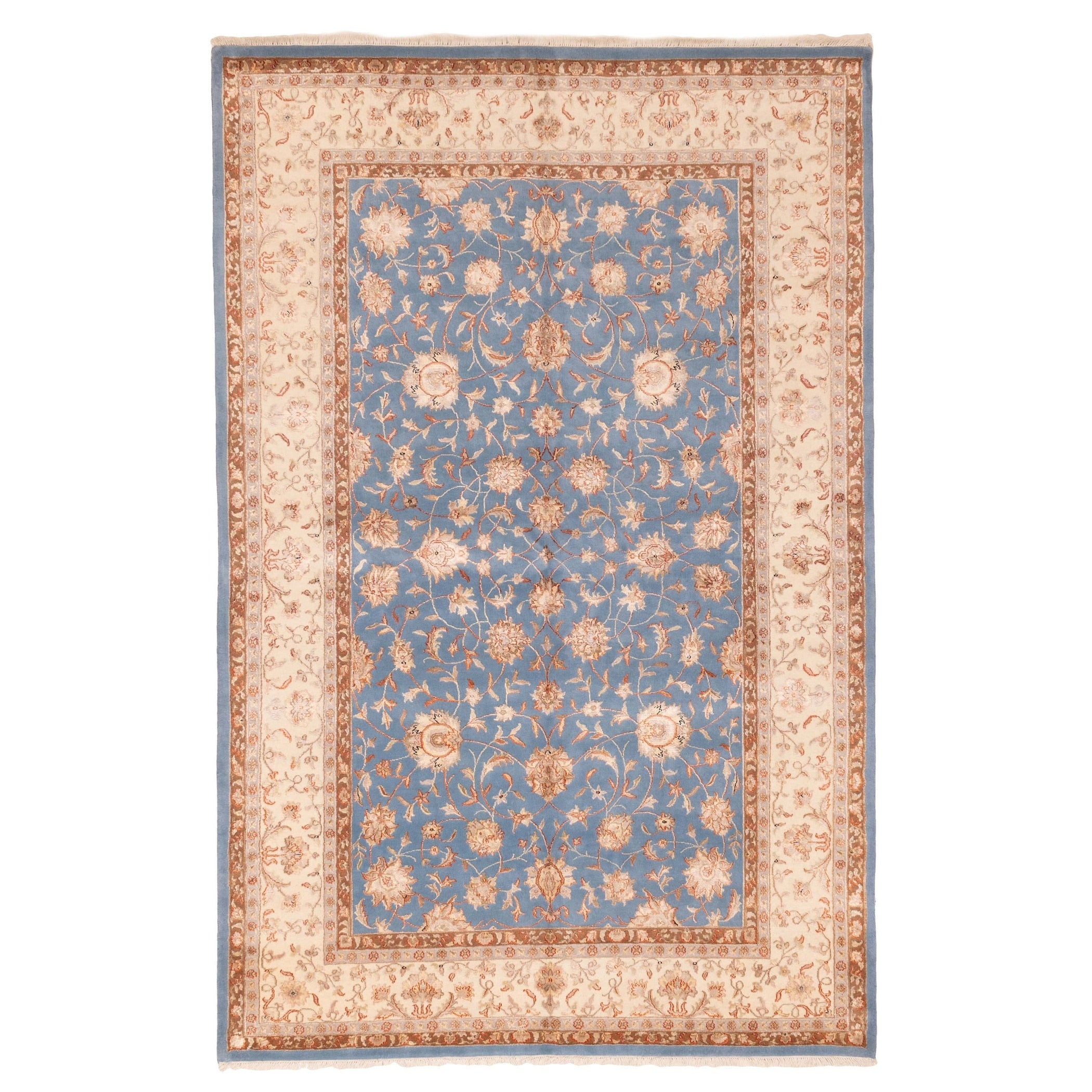 Ecarpetgallery Hand Knotted Mirzapur Blue Viscose Wool Rug 63 X 910