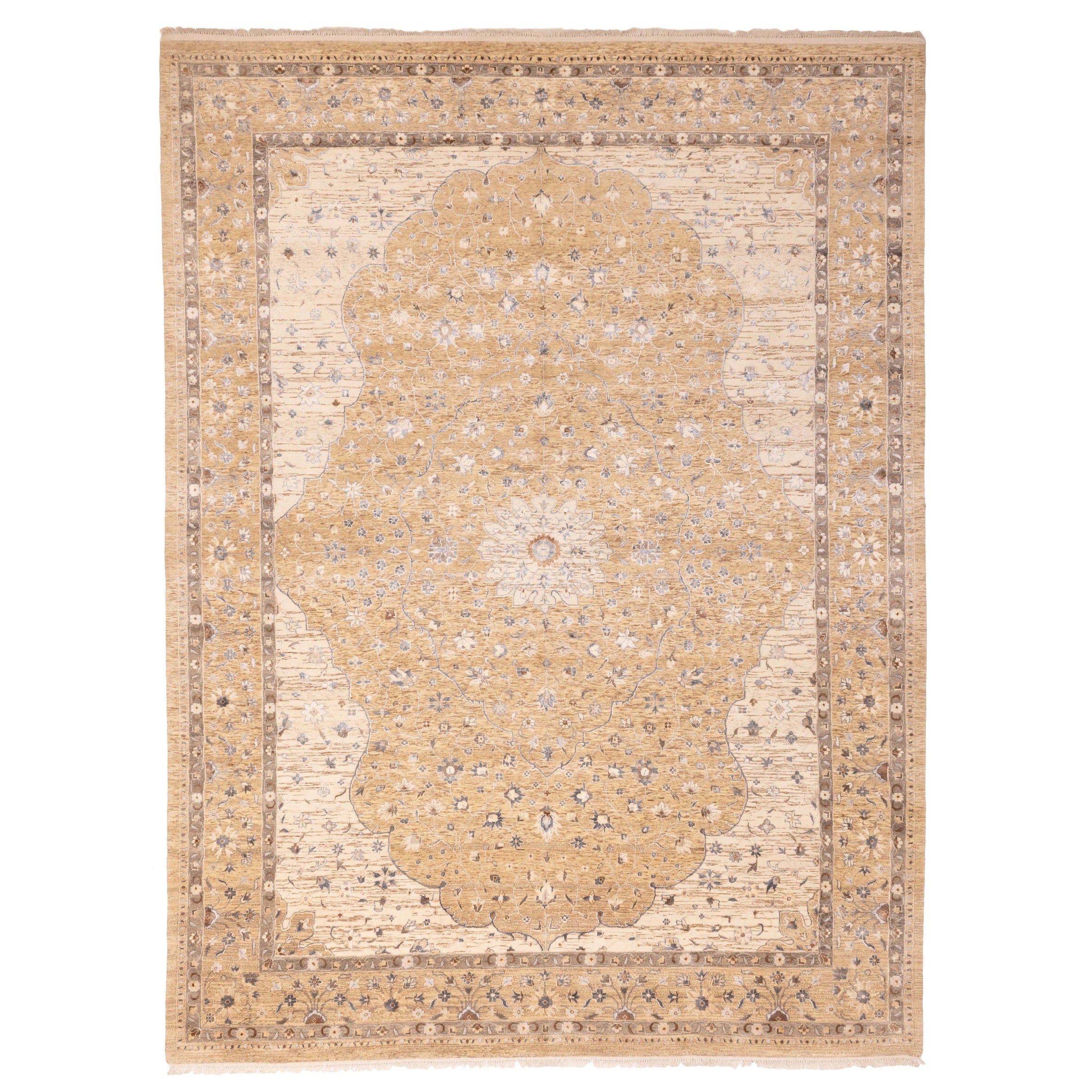 Ecarpetgallery Hand Knotted Mirzapur Light Brown Viscose Wool Rug 90 X 1111