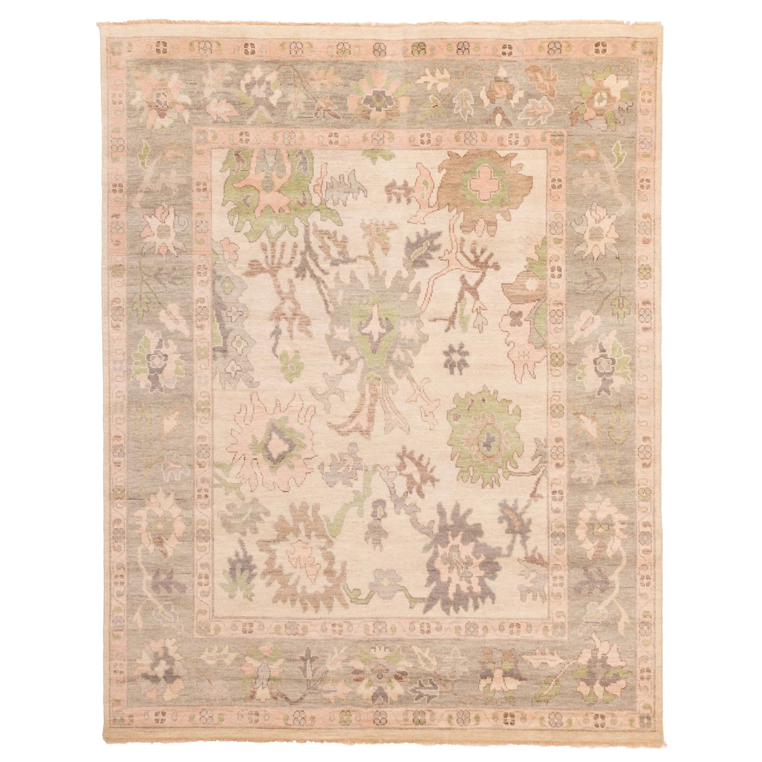Ecarpetgallery Hand Knotted Modern Oushak Cream Wool Rug 710 X 911