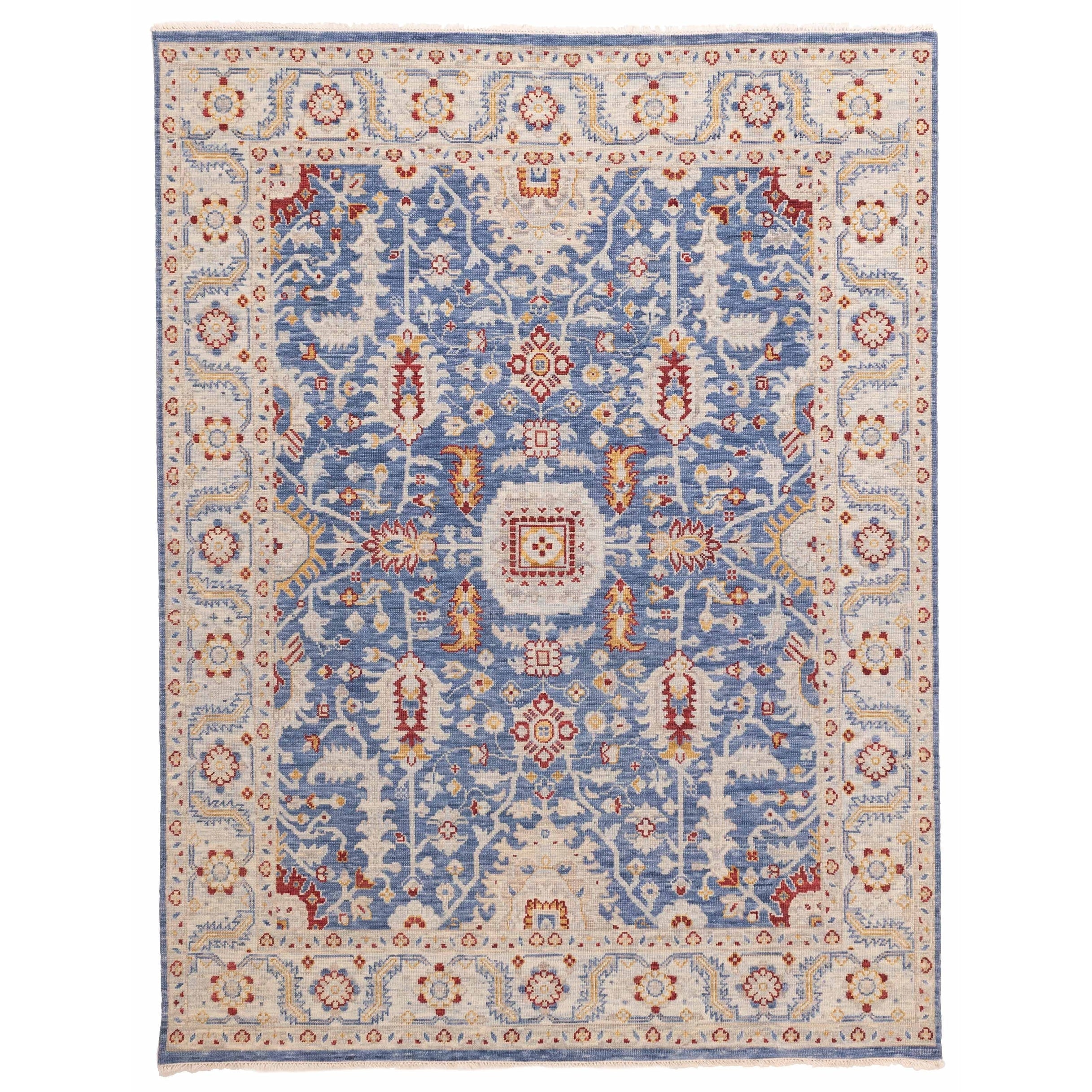 Ecarpetgallery Hand Knotted Modern Oushak Dark Blue Wool Rug 80 X 102