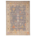 Ecarpetgallery Hand Knotted Modern Oushak Dark Grey Wool Rug 99 X 139