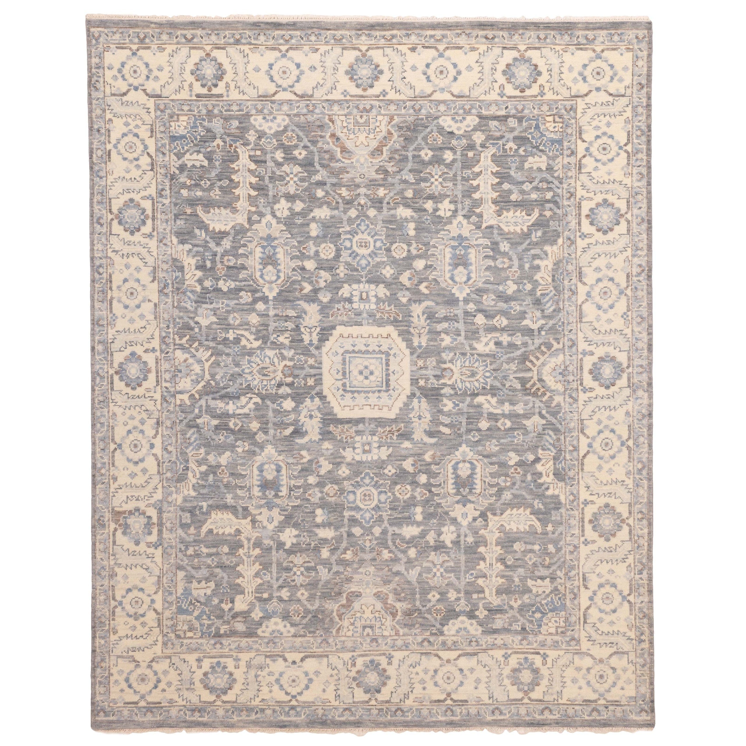 Ecarpetgallery Hand Knotted Modern Oushak Dark Grey Wool Rug 82 X 102