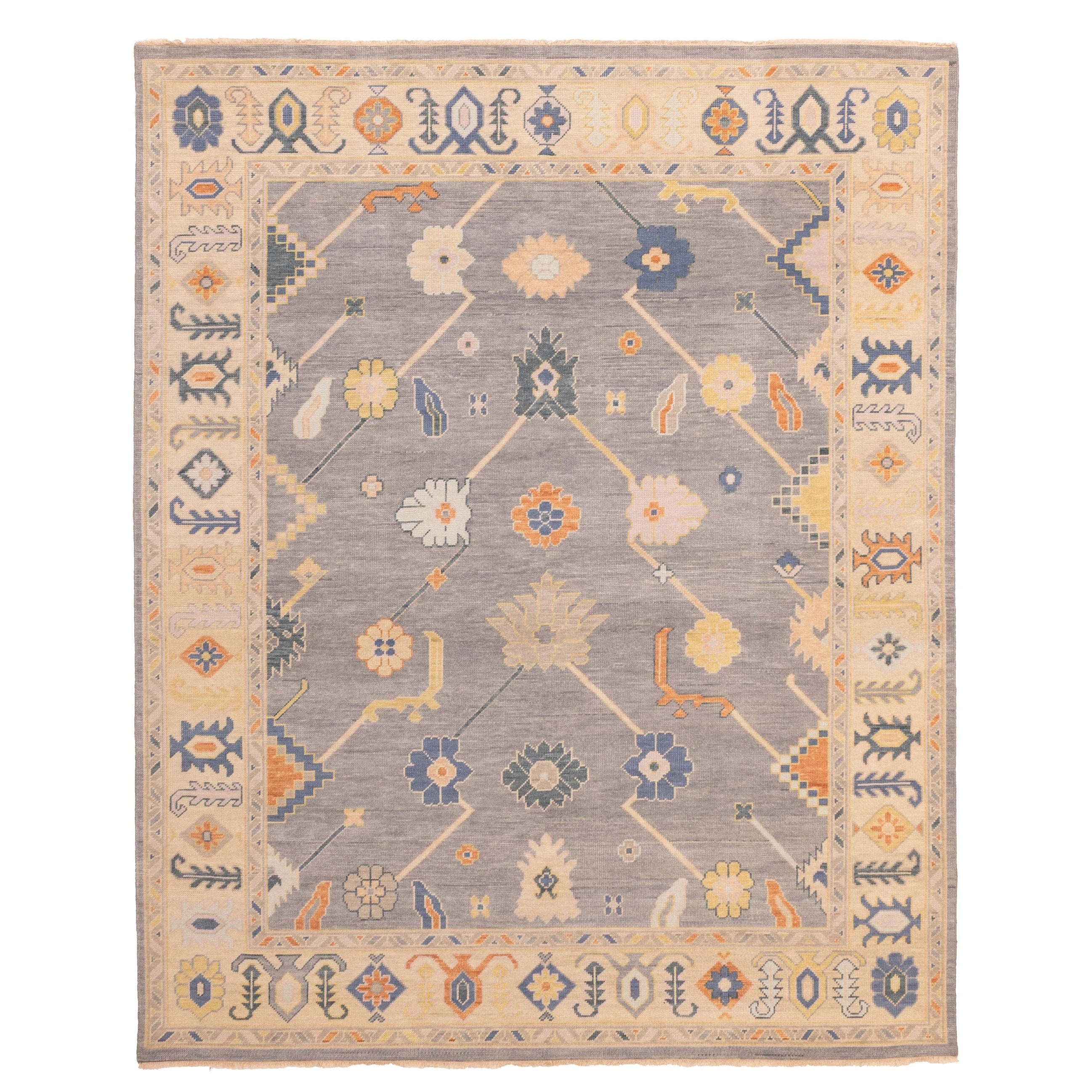 Ecarpetgallery Hand Knotted Modern Oushak Dark Grey Wool Rug 80 X 911