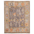 Ecarpetgallery Hand Knotted Modern Oushak Dark Grey Wool Rug 711 X 99