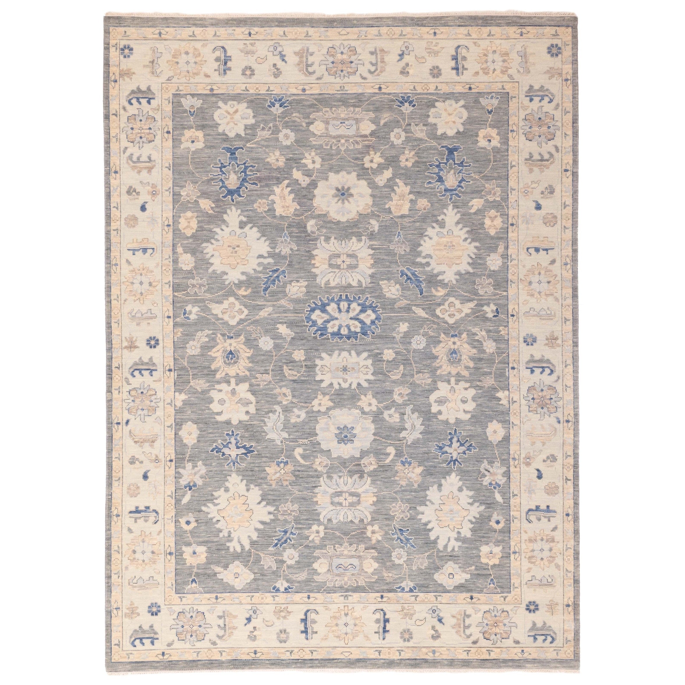 Ecarpetgallery Hand Knotted Modern Oushak Grey Wool Rug 91 X 123