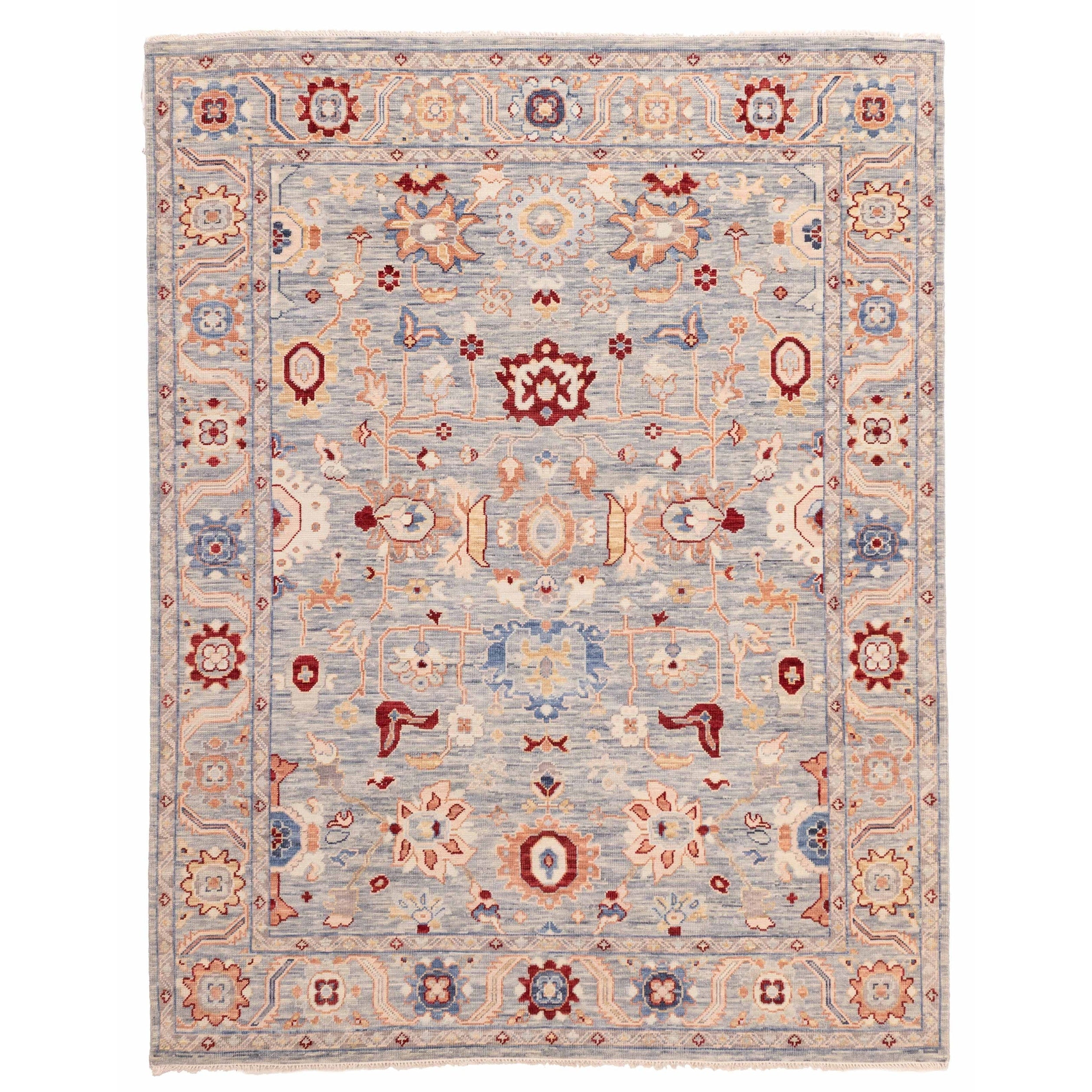Ecarpetgallery Hand Knotted Modern Oushak Grey Wool Rug 80 X 103