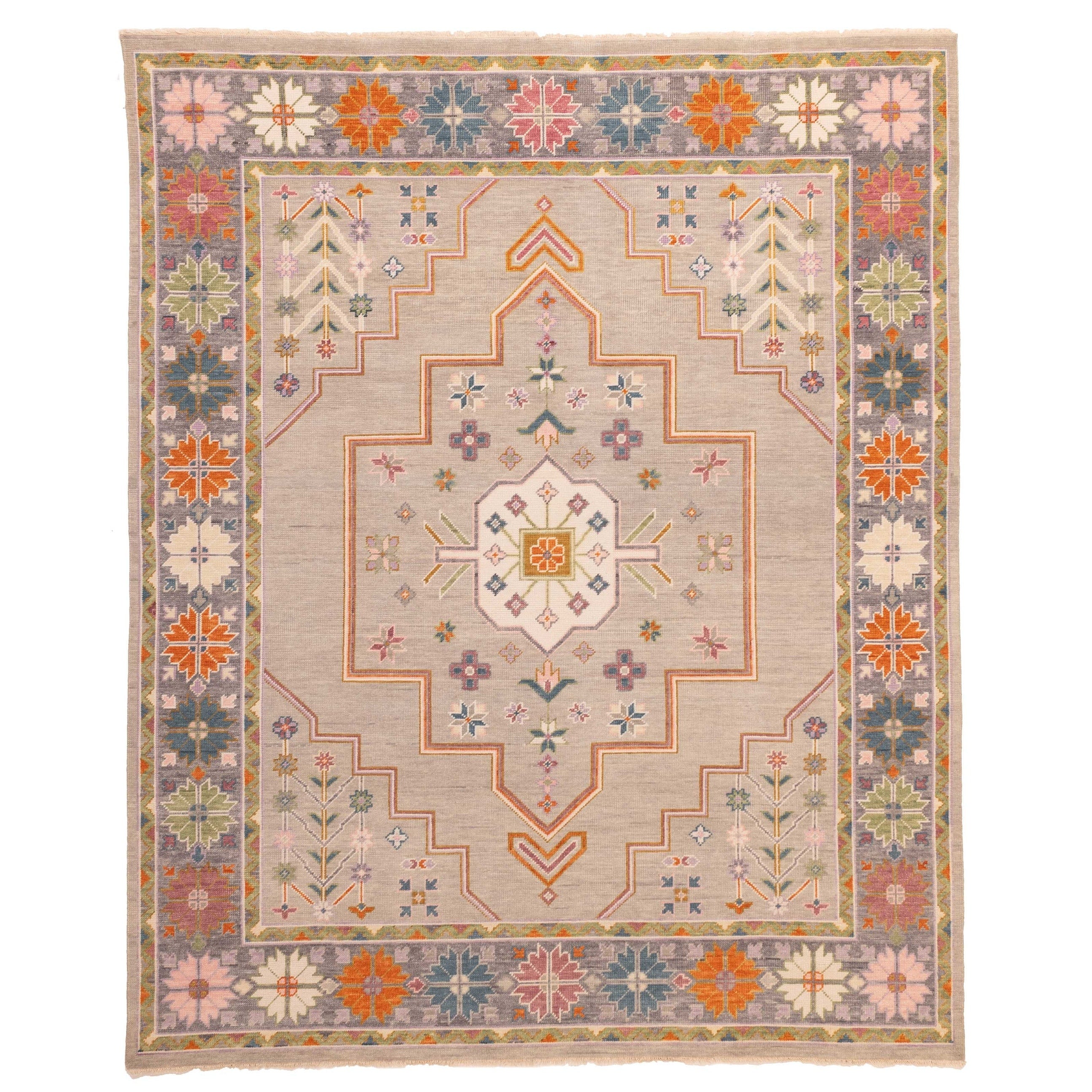 Ecarpetgallery Hand Knotted Modern Oushak Grey Wool Rug 82 X 910