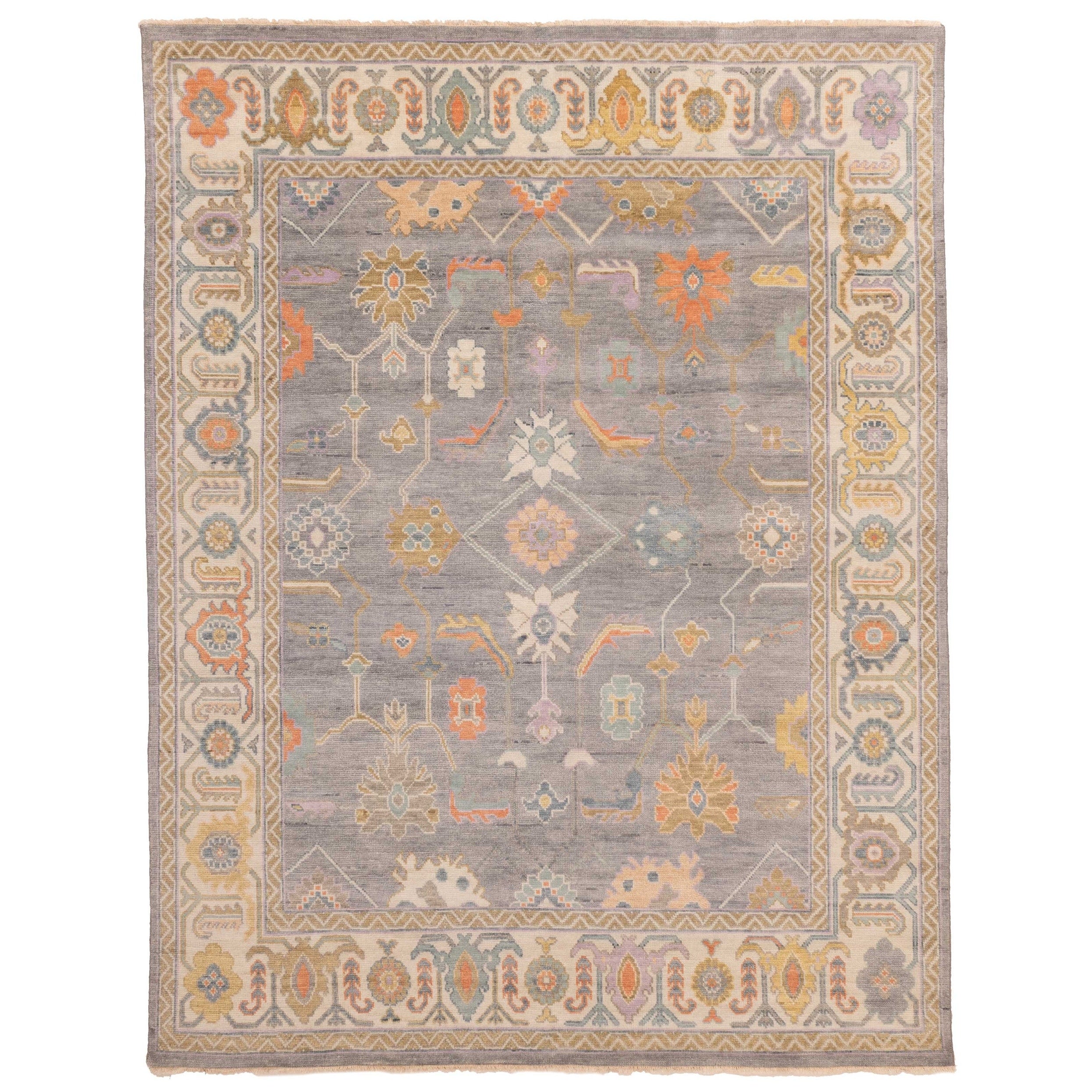 Ecarpetgallery Hand Knotted Modern Oushak Grey Wool Rug 710 X 910