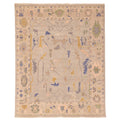 Ecarpetgallery Hand Knotted Modern Oushak Light Grey Wool Rug 711 X 99