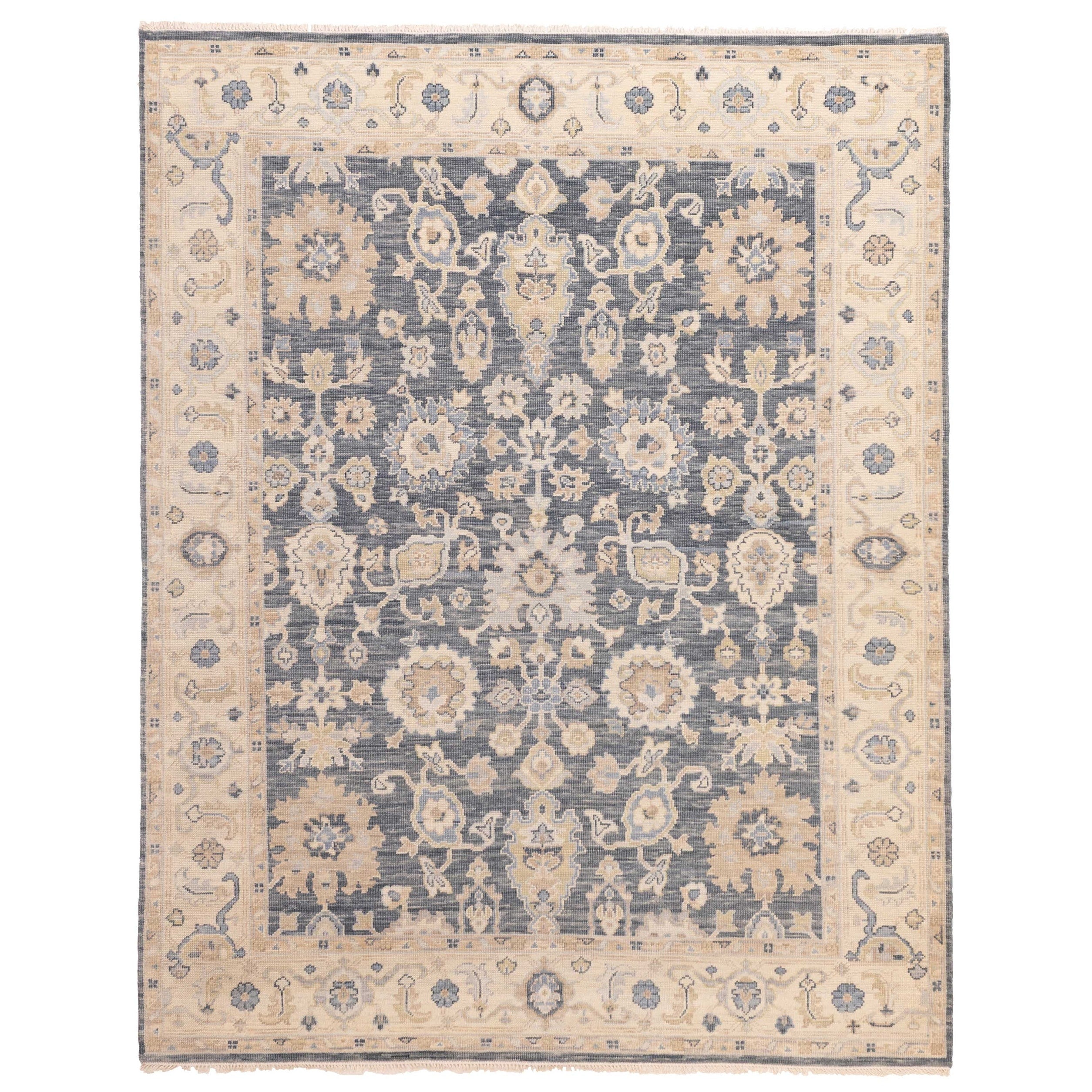 Ecarpetgallery Hand Knotted Modern Oushak Navy Wool Rug 81 X 103