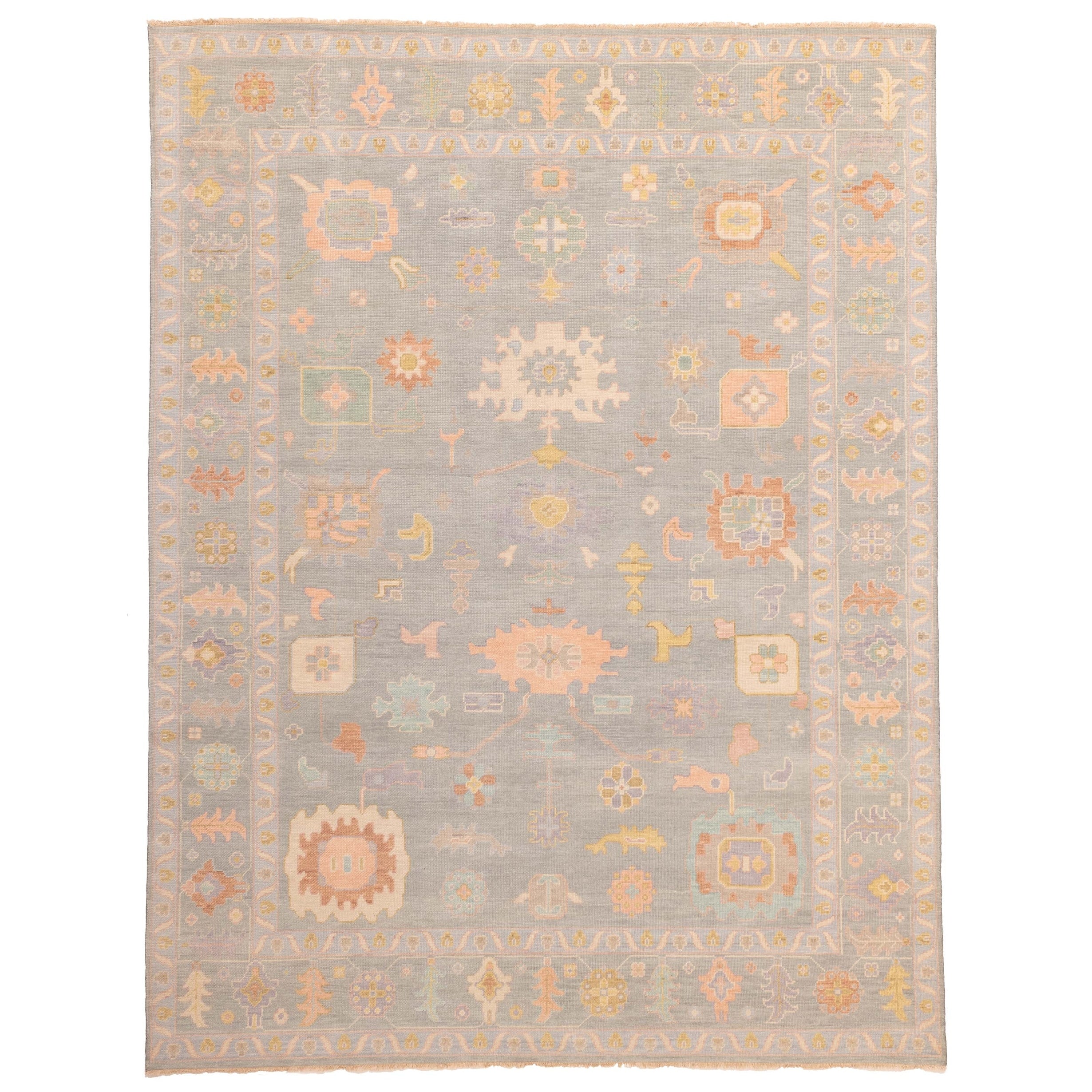 Ecarpetgallery Hand Knotted Modern Oushak Sage Wool Rug 811 X 119