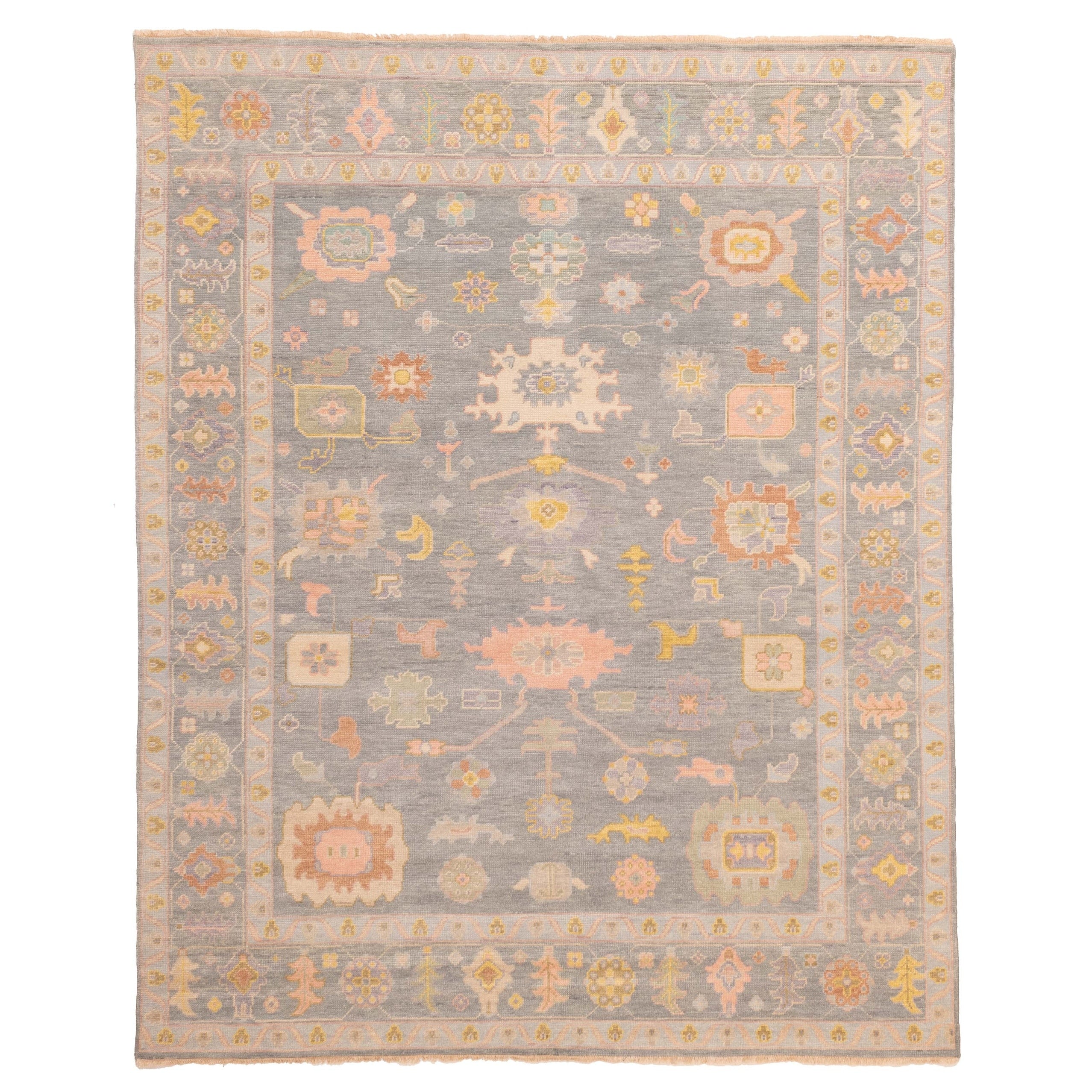 Ecarpetgallery Hand Knotted Modern Oushak Sage Wool Rug 711 X 99