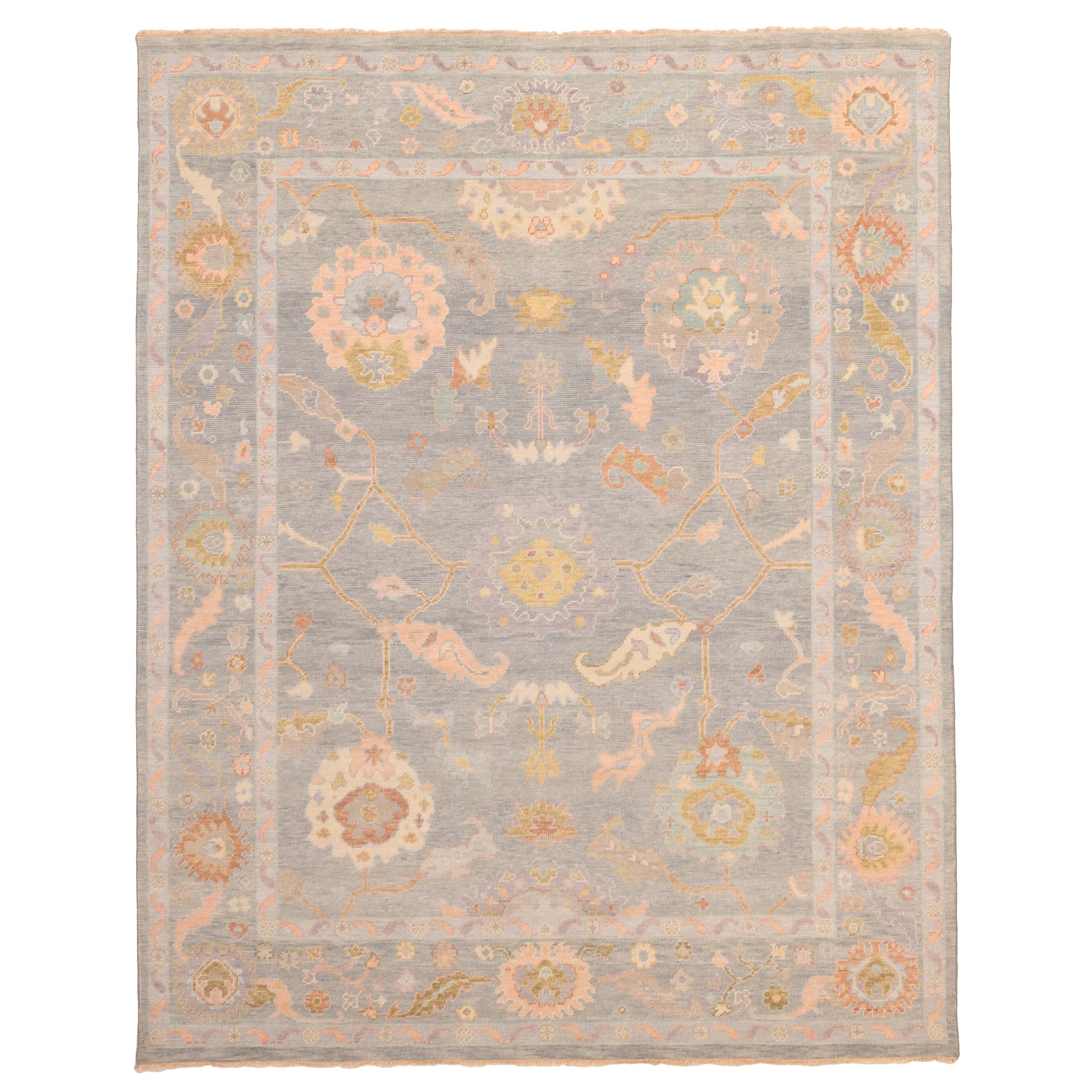 Ecarpetgallery Hand Knotted Modern Oushak Sage Wool Rug 711 X 100