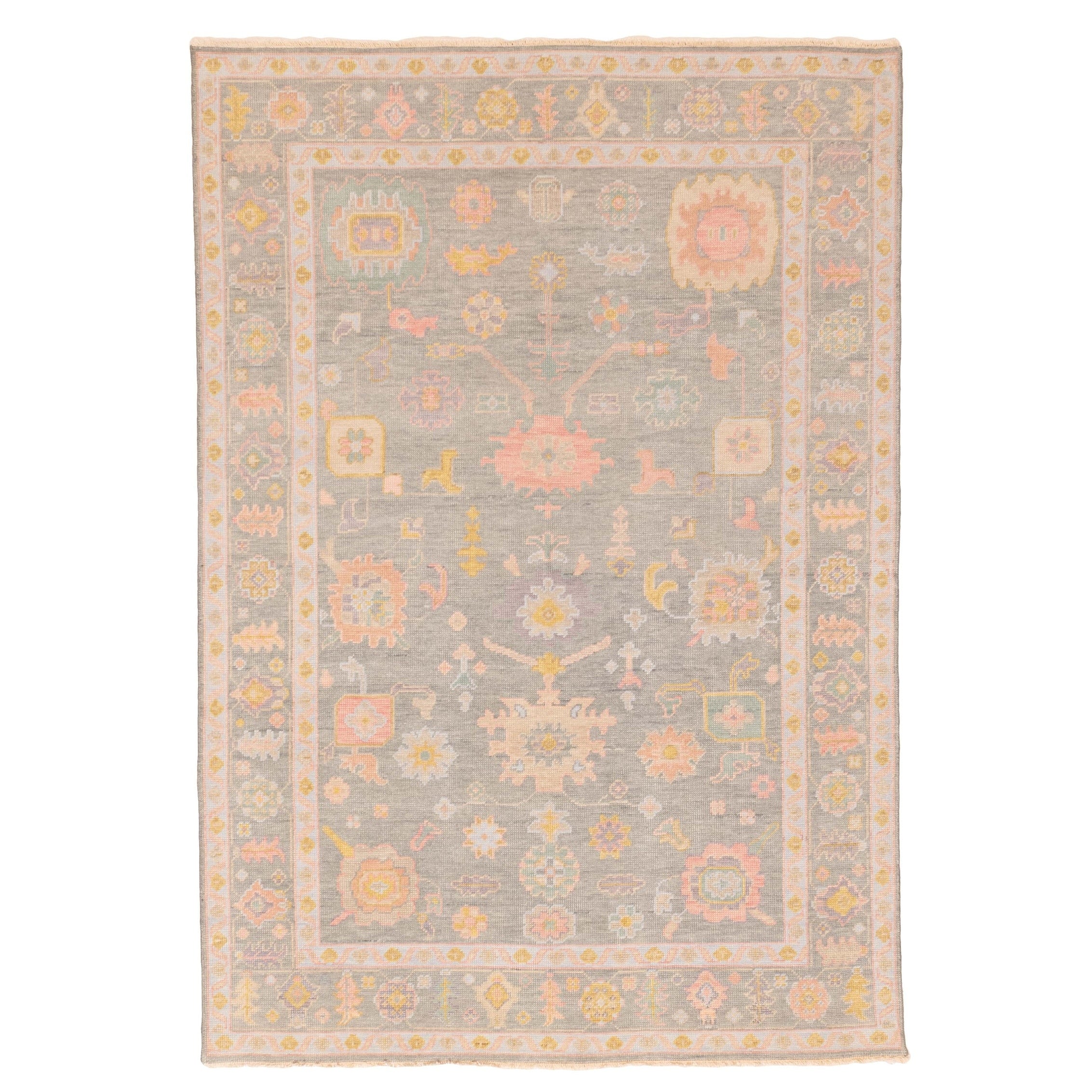 Ecarpetgallery Hand Knotted Modern Oushak Sage Wool Rug 60 X 89