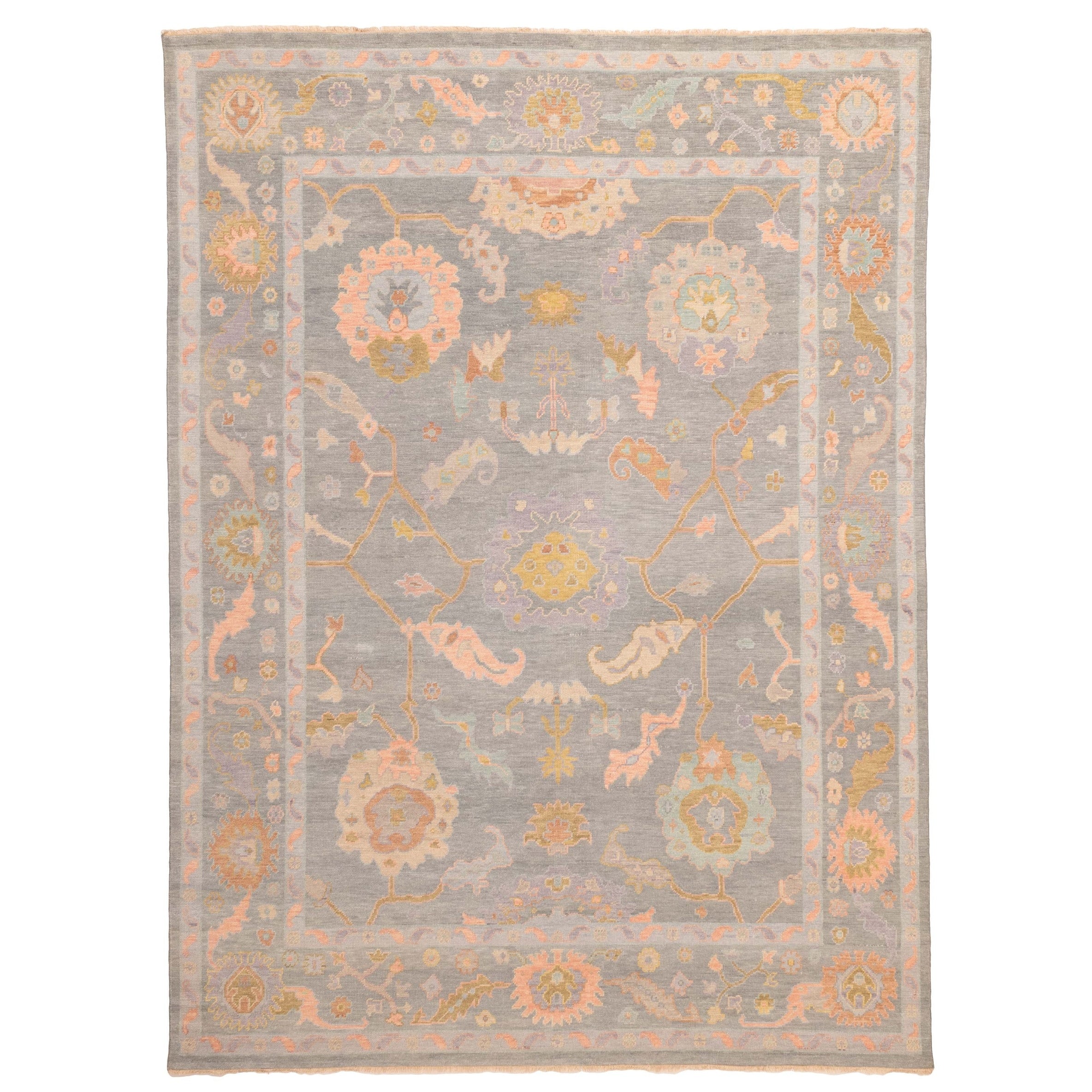 Ecarpetgallery Hand Knotted Modern Oushak Sage Wool Rug 811 X 1111