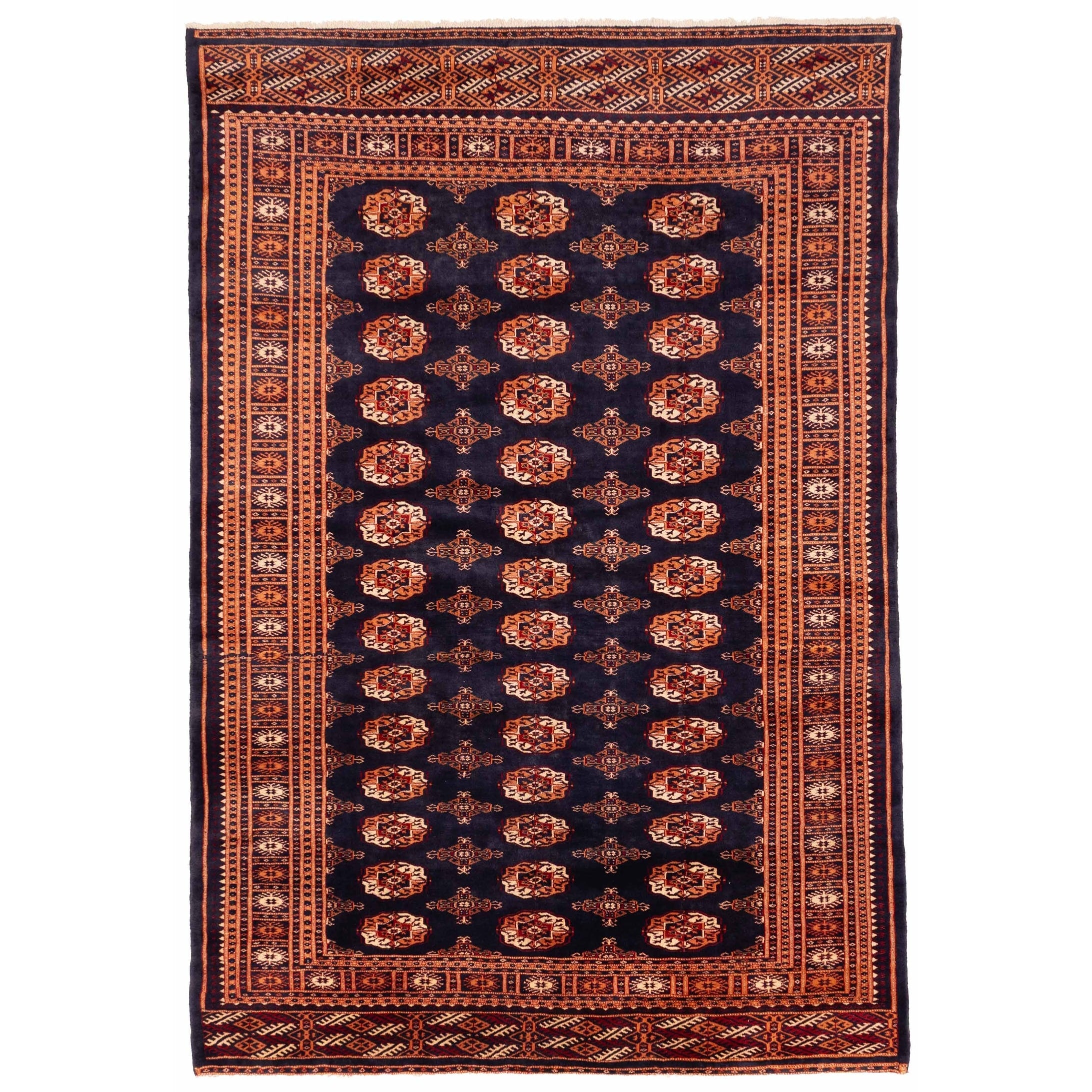 Ecarpetgallery Hand Knotted Peshawar Bokhara Dark Navy Wool Rug 61 X 811