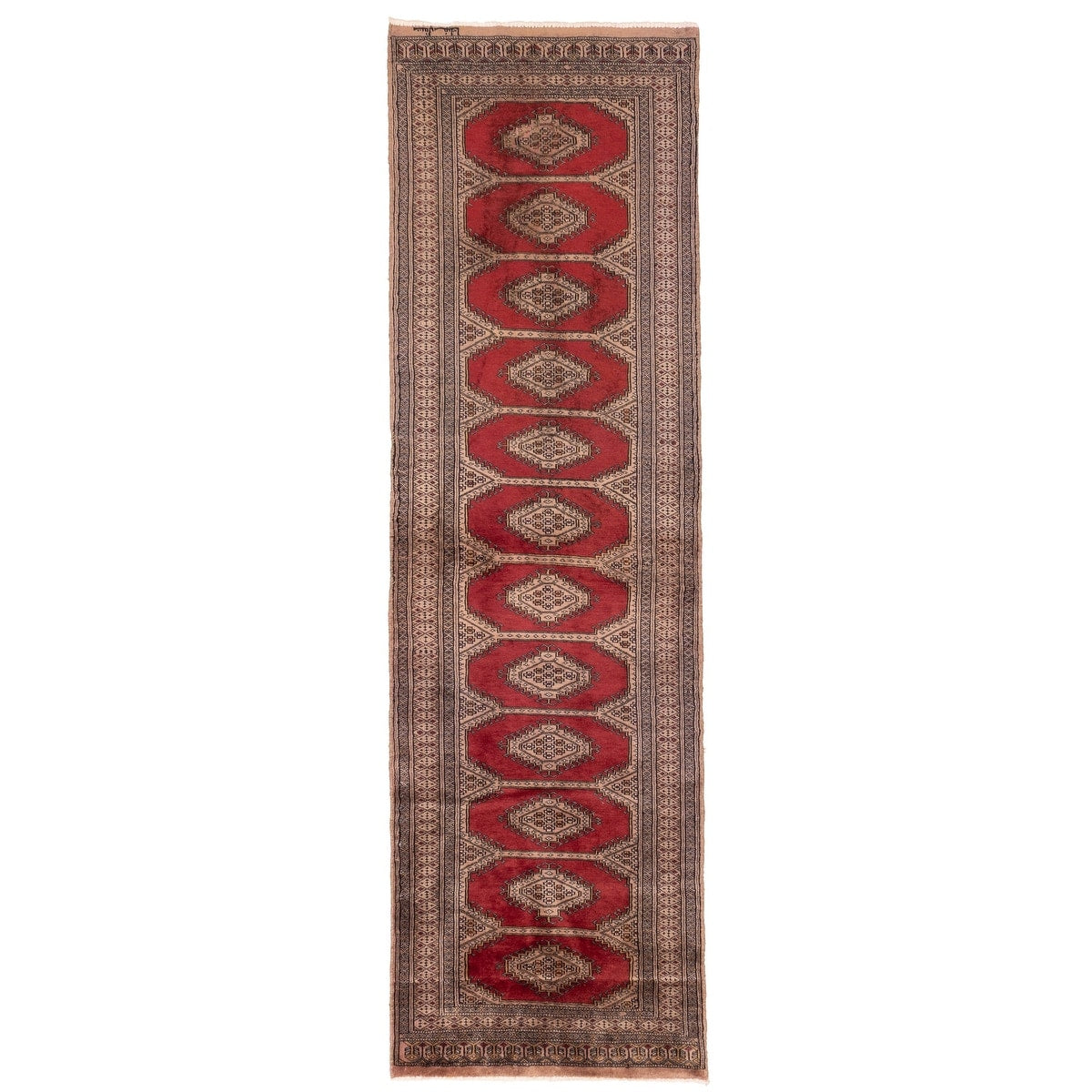 Ecarpetgallery Hand Knotted Peshawar Bokhara Red Wool Rug 27 X 86