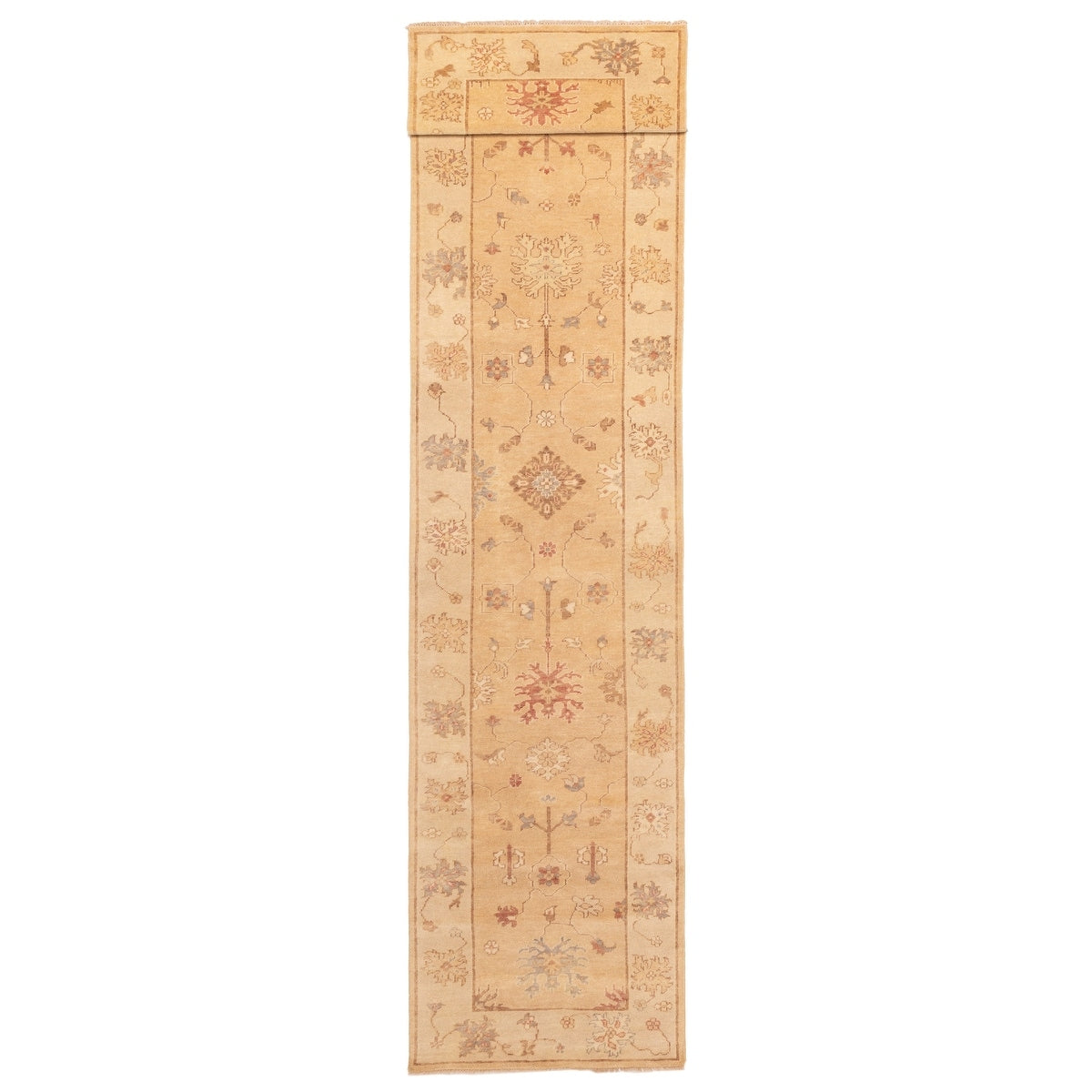 Ecarpetgallery Hand Knotted Peshawar Oushak Light Copper Wool Rug 36 X 172
