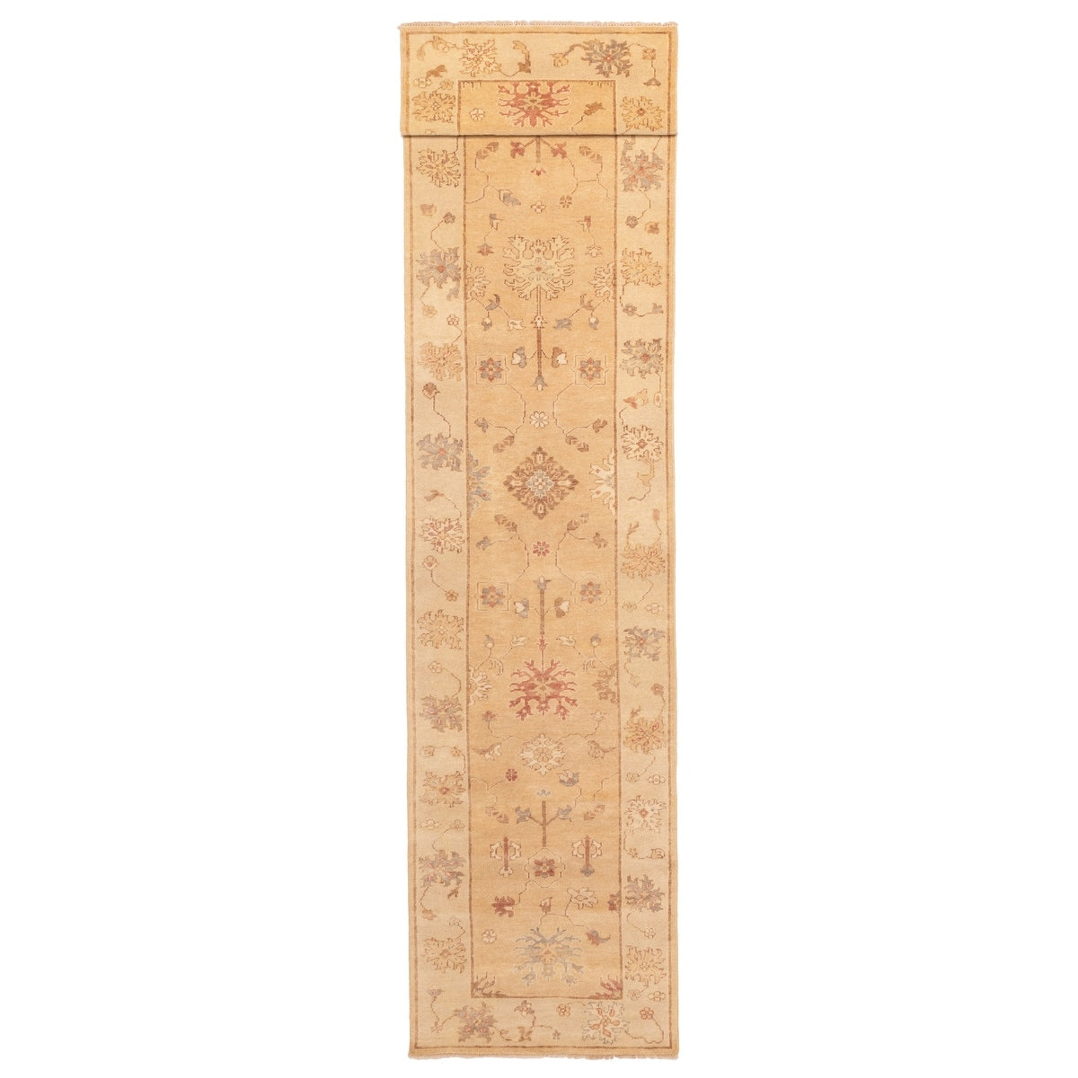 Ecarpetgallery Hand Knotted Peshawar Oushak Light Copper Wool Rug 37 X 226