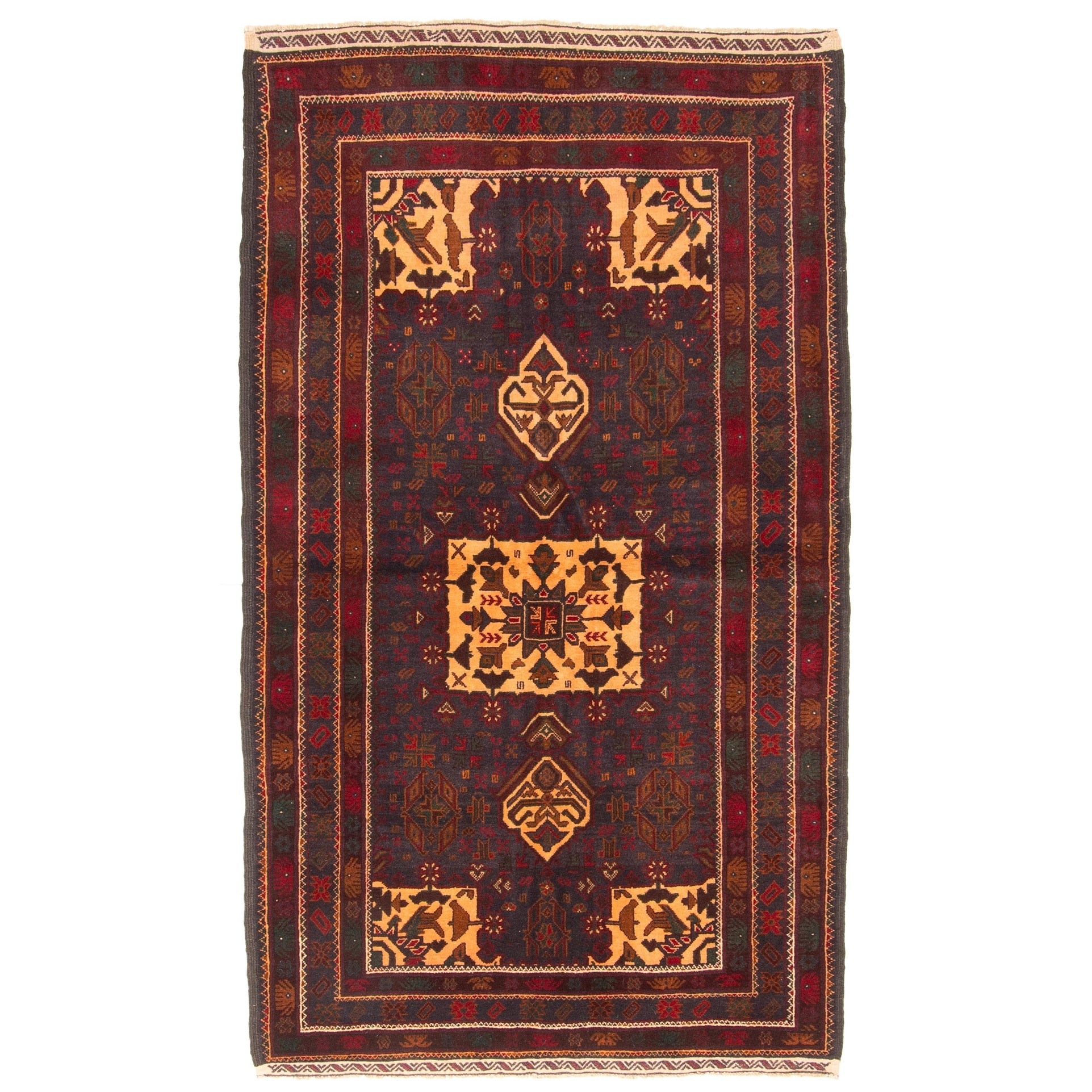 Ecarpetgallery Hand Knotted Rizbaft Black Wool Rug 39 X 68