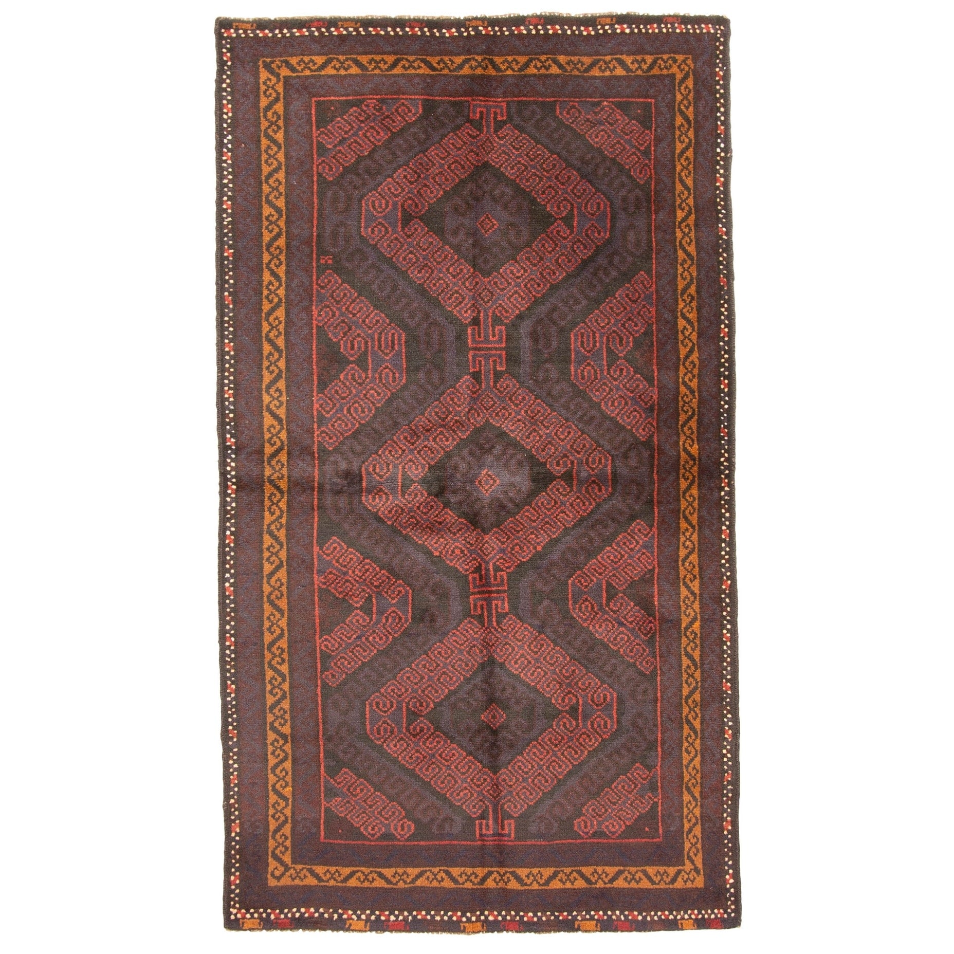 Ecarpetgallery Hand Knotted Rizbaft Black Wool Rug 34 X 64