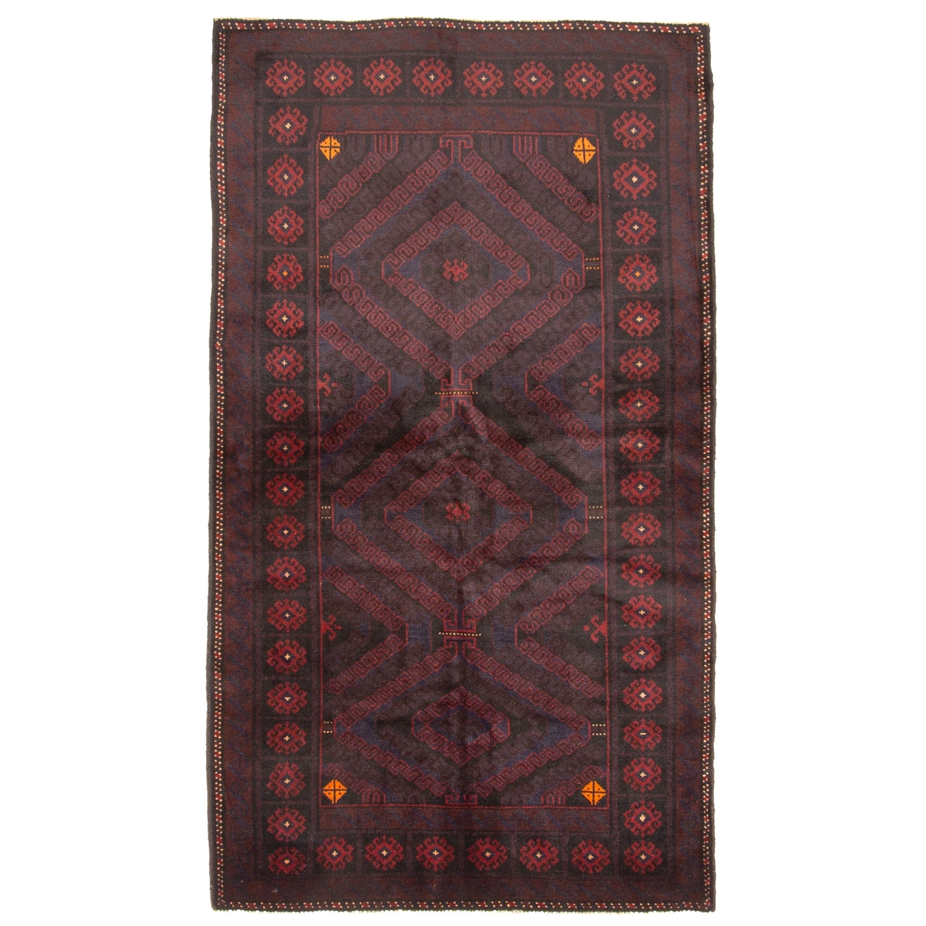 Ecarpetgallery Hand Knotted Rizbaft Black Wool Rug 38 X 66