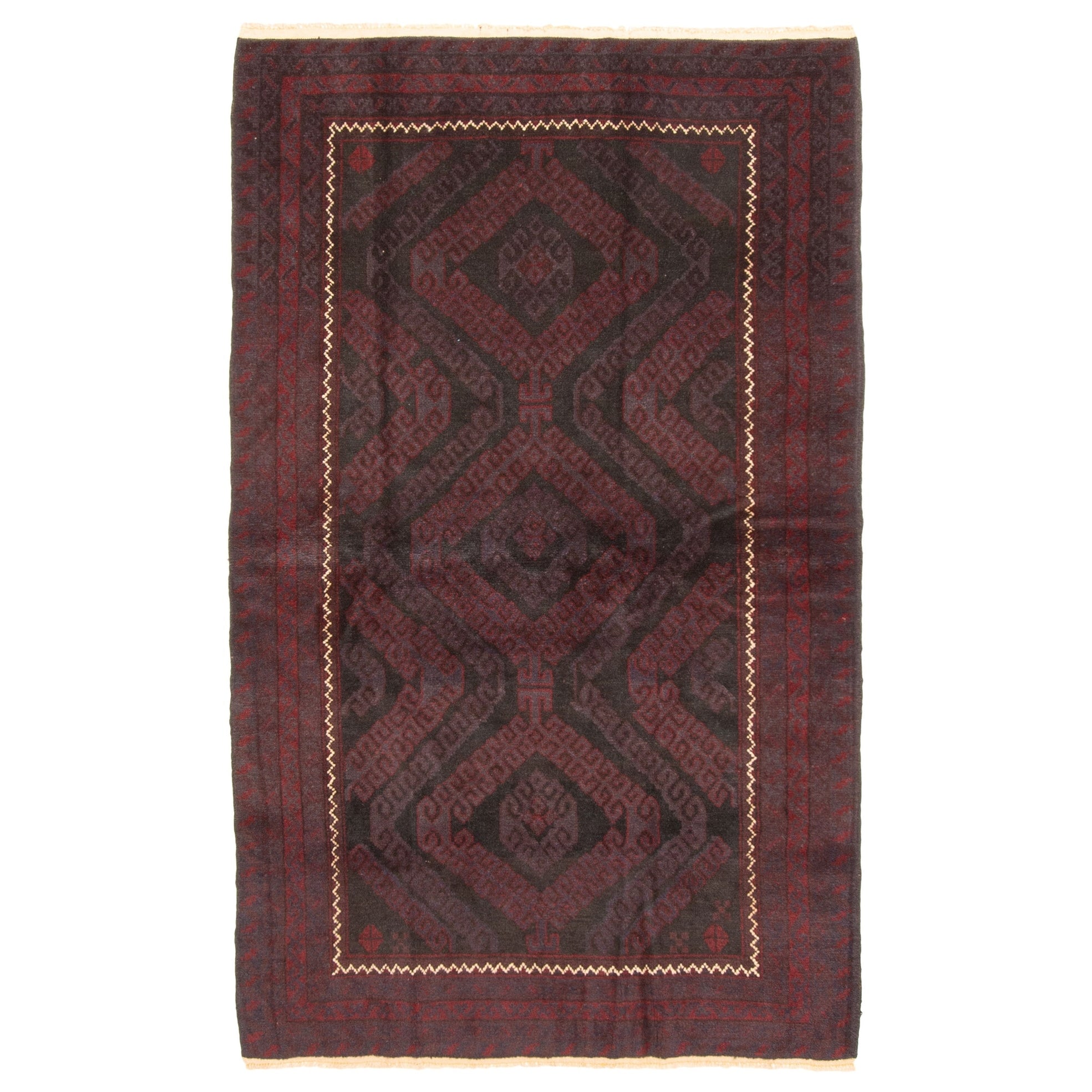 Ecarpetgallery Hand Knotted Rizbaft Black Charcoal Wool Rug 39 X 63