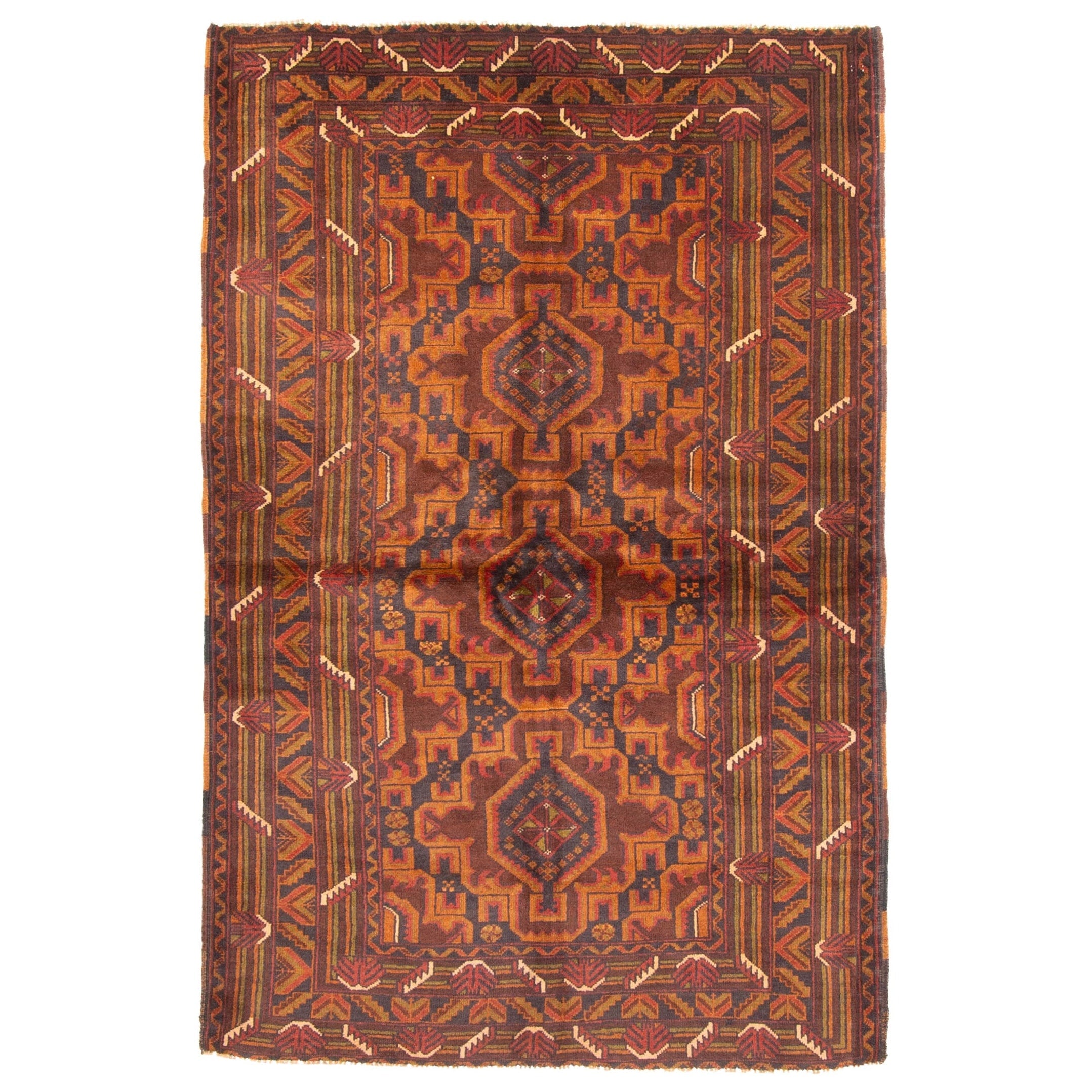 Ecarpetgallery Hand Knotted Rizbaft Brown Wool Rug 39 X 511