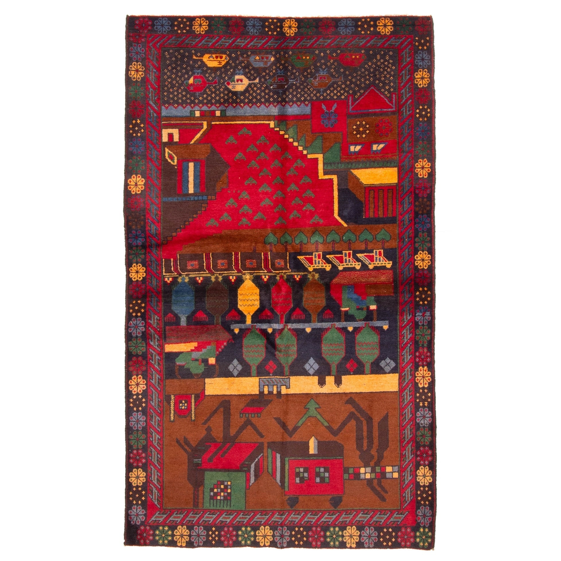 Ecarpetgallery Hand Knotted Rizbaft Brown Wool Rug 39 X 67