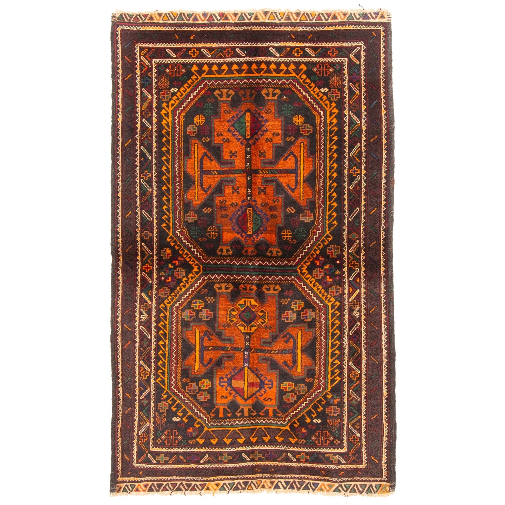 Ecarpetgallery Hand Knotted Rizbaft Burnt Orange Wool Rug 34 X 56