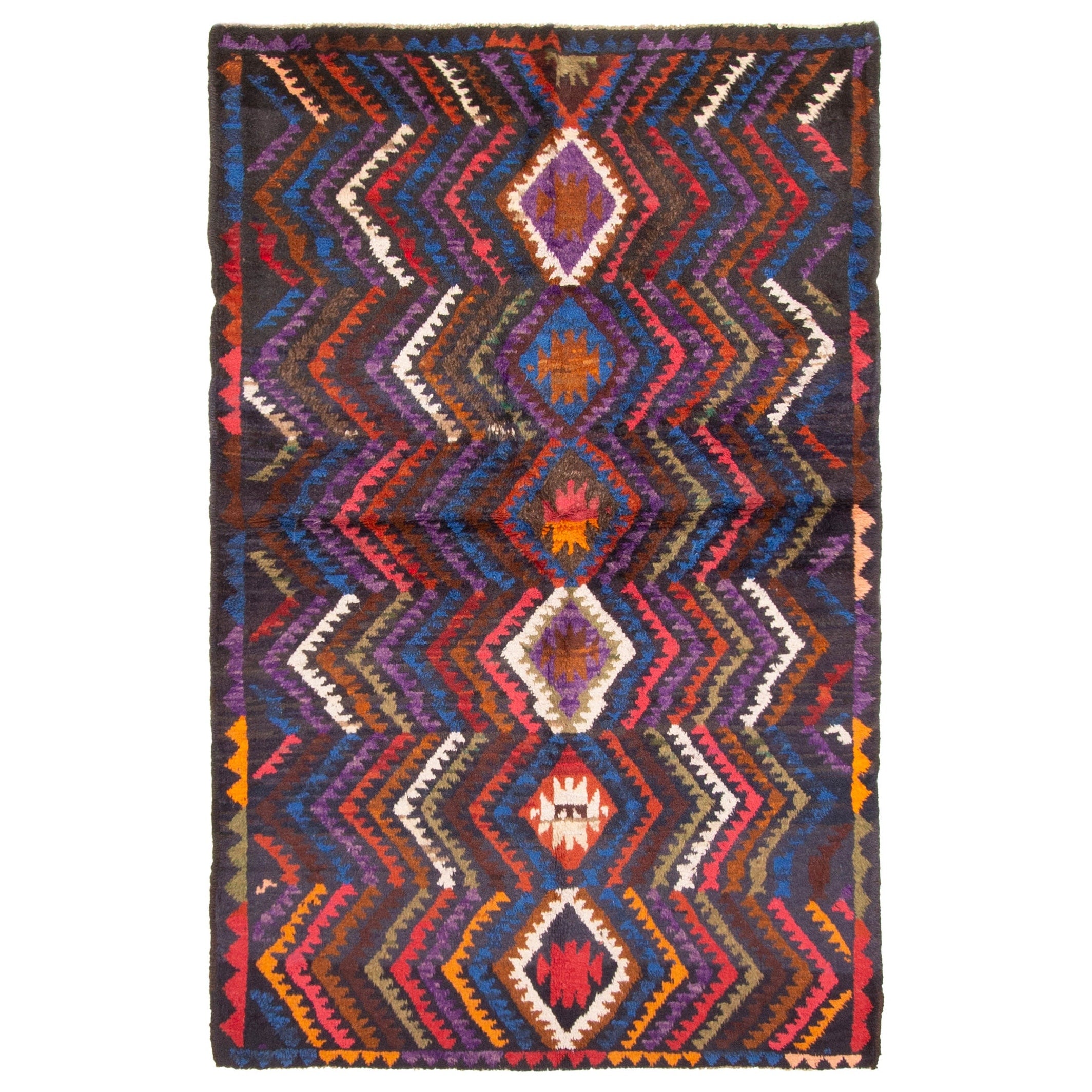 Ecarpetgallery Hand Knotted Rizbaft Dark Blue Dark Navy Wool Rug 38 X 511