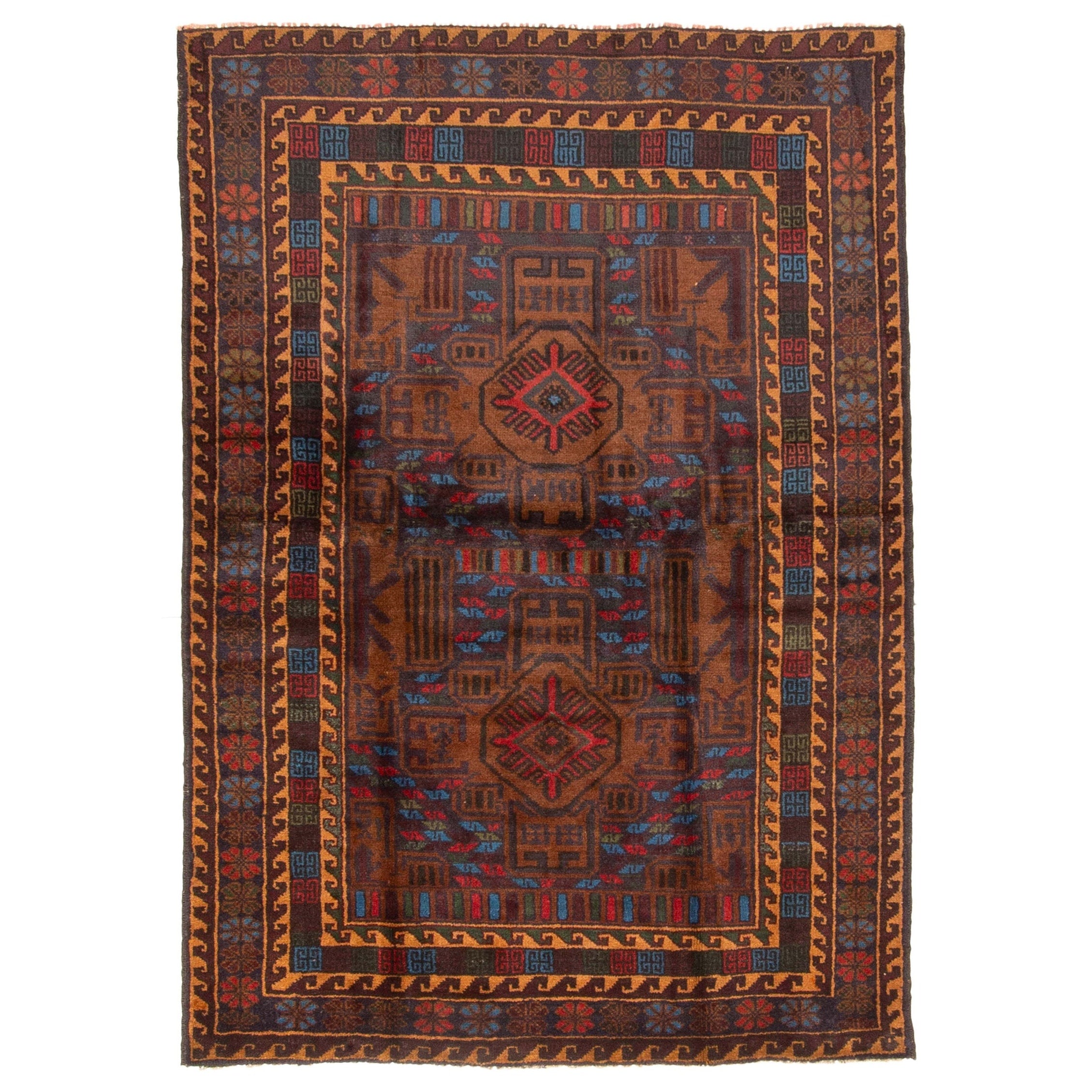 Ecarpetgallery Hand Knotted Rizbaft Dark Brown Wool Rug 310 X 56