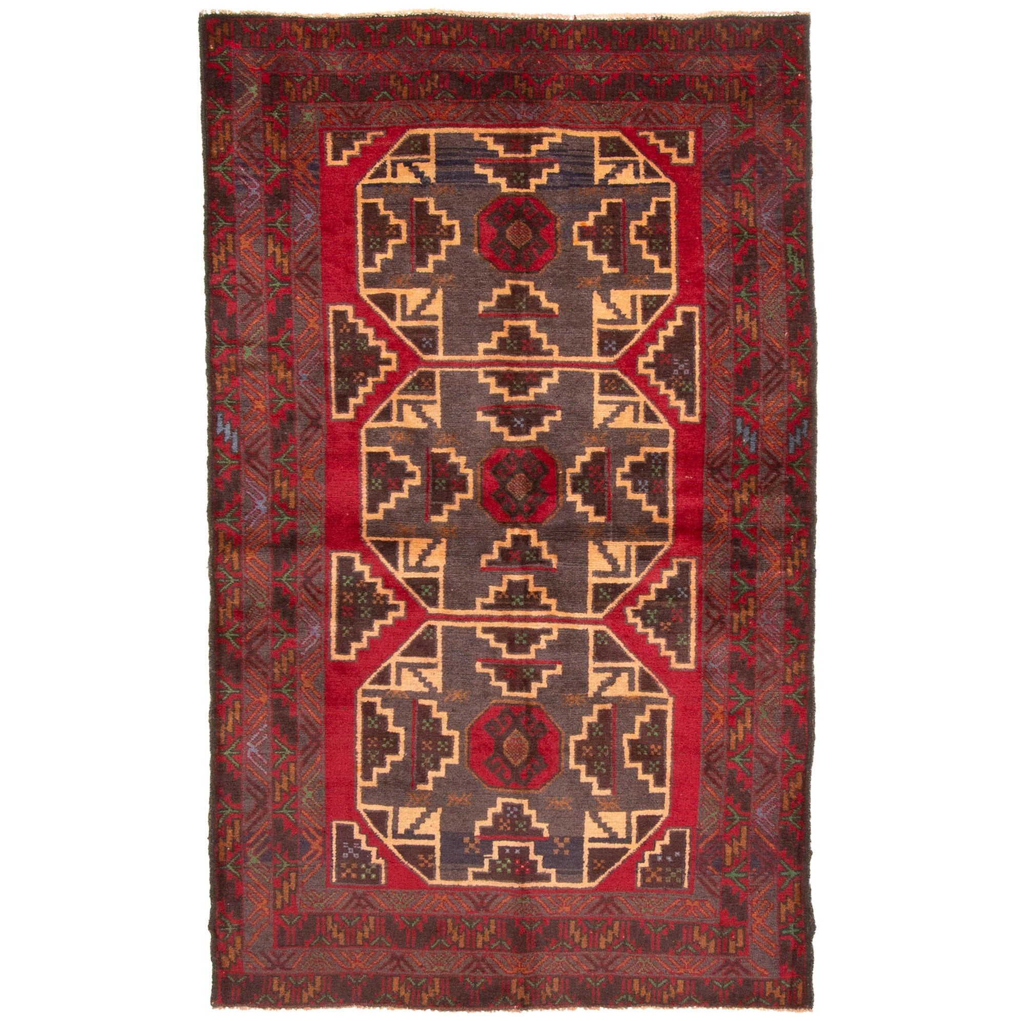 Ecarpetgallery Hand Knotted Rizbaft Dark Grey Wool Rug 37 X 60