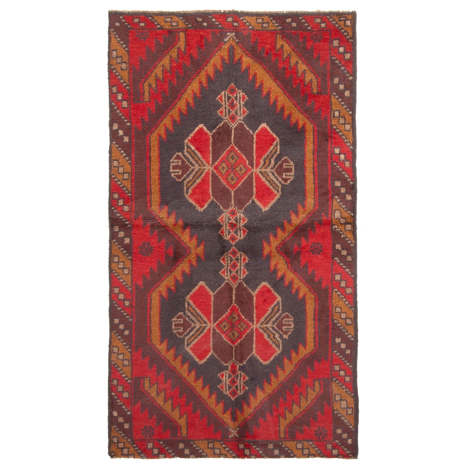 Ecarpetgallery Hand Knotted Rizbaft Dark Grey Wool Rug 36 X 65