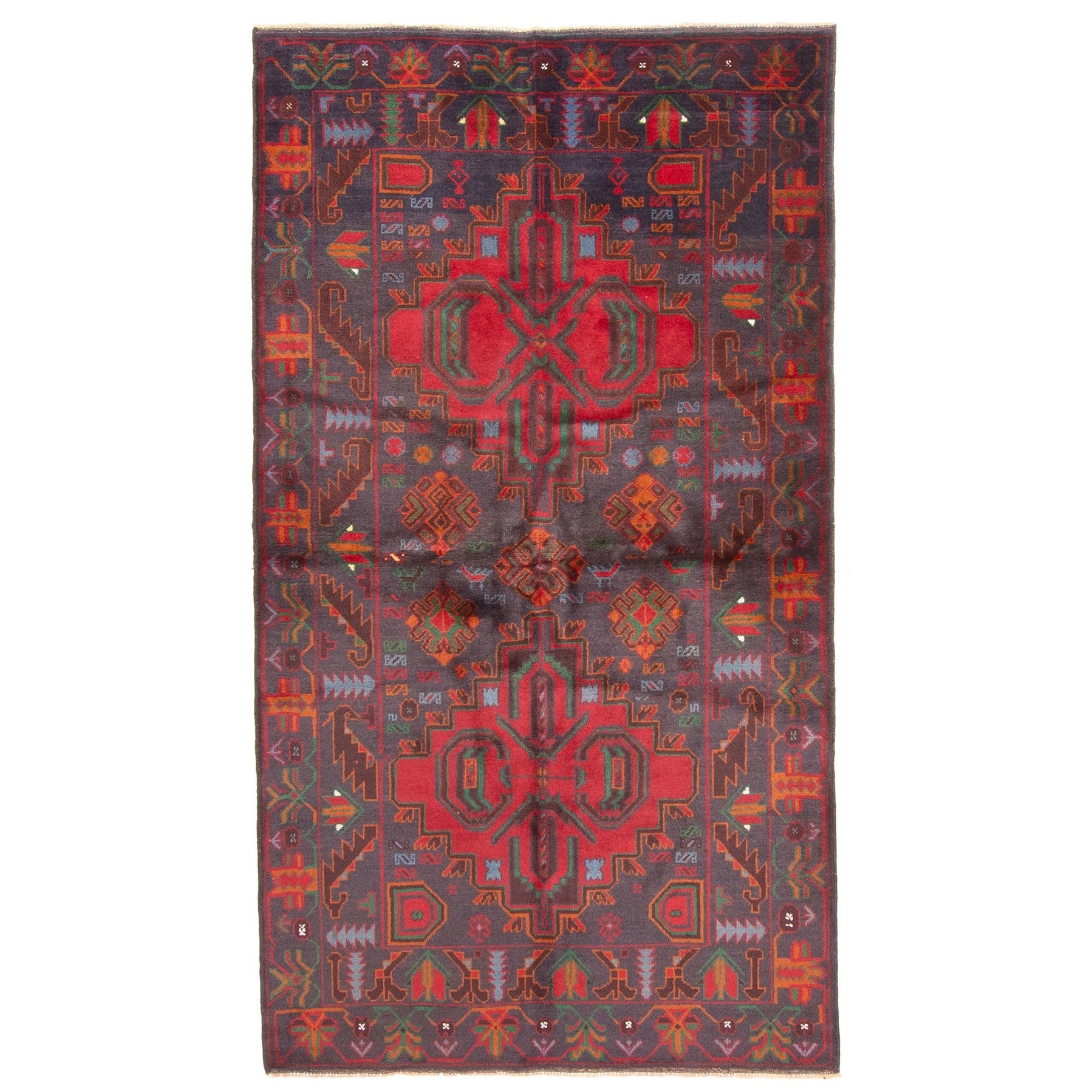 Ecarpetgallery Hand Knotted Rizbaft Dark Grey Wool Rug 37 X 66