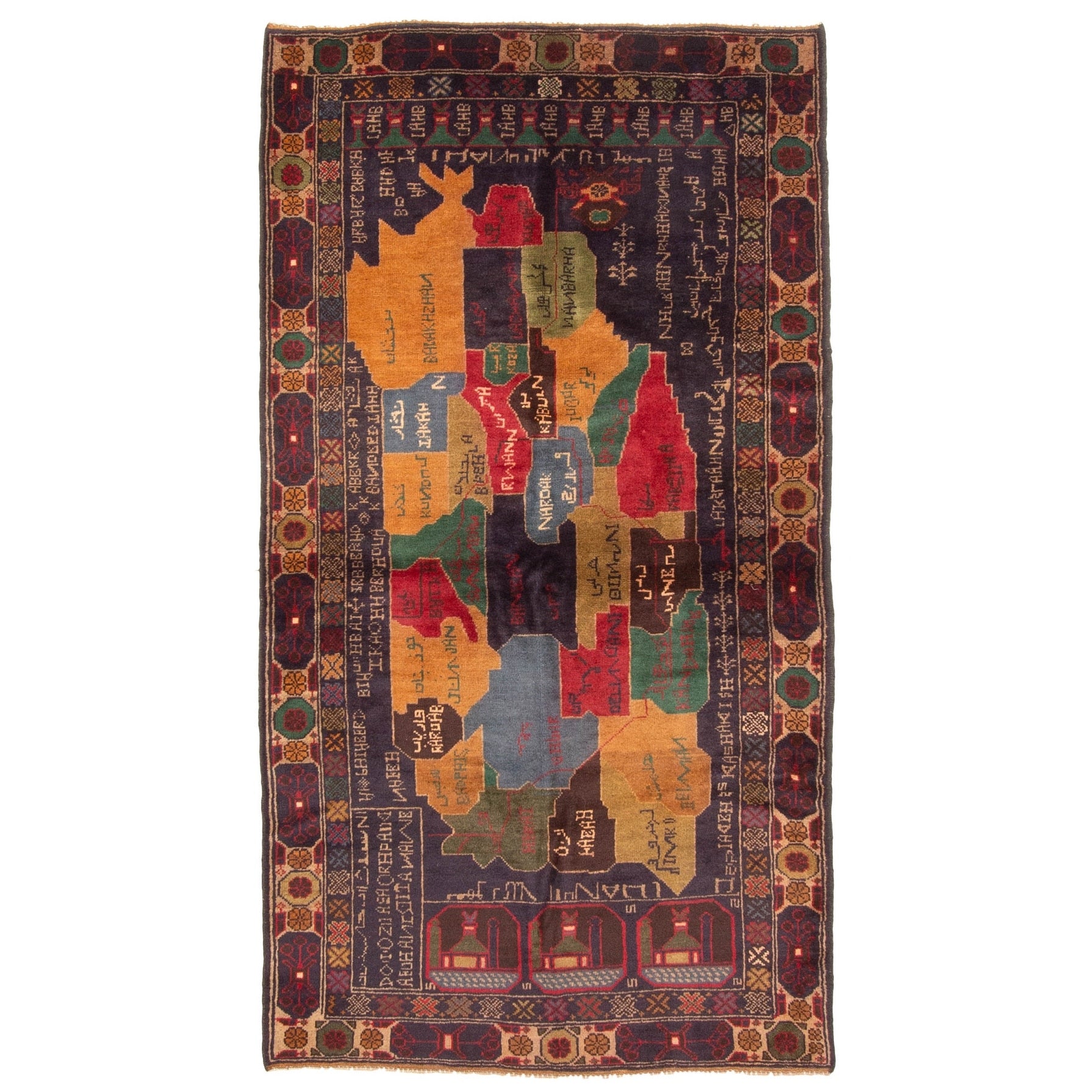 Ecarpetgallery Hand Knotted Rizbaft Dark Navy Wool Rug 36 X 66