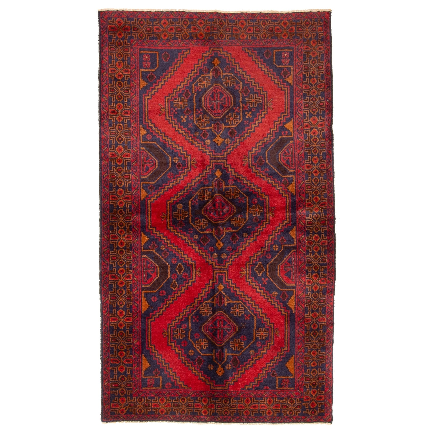 Ecarpetgallery Hand Knotted Rizbaft Dark Navy Wool Rug 39 X 69