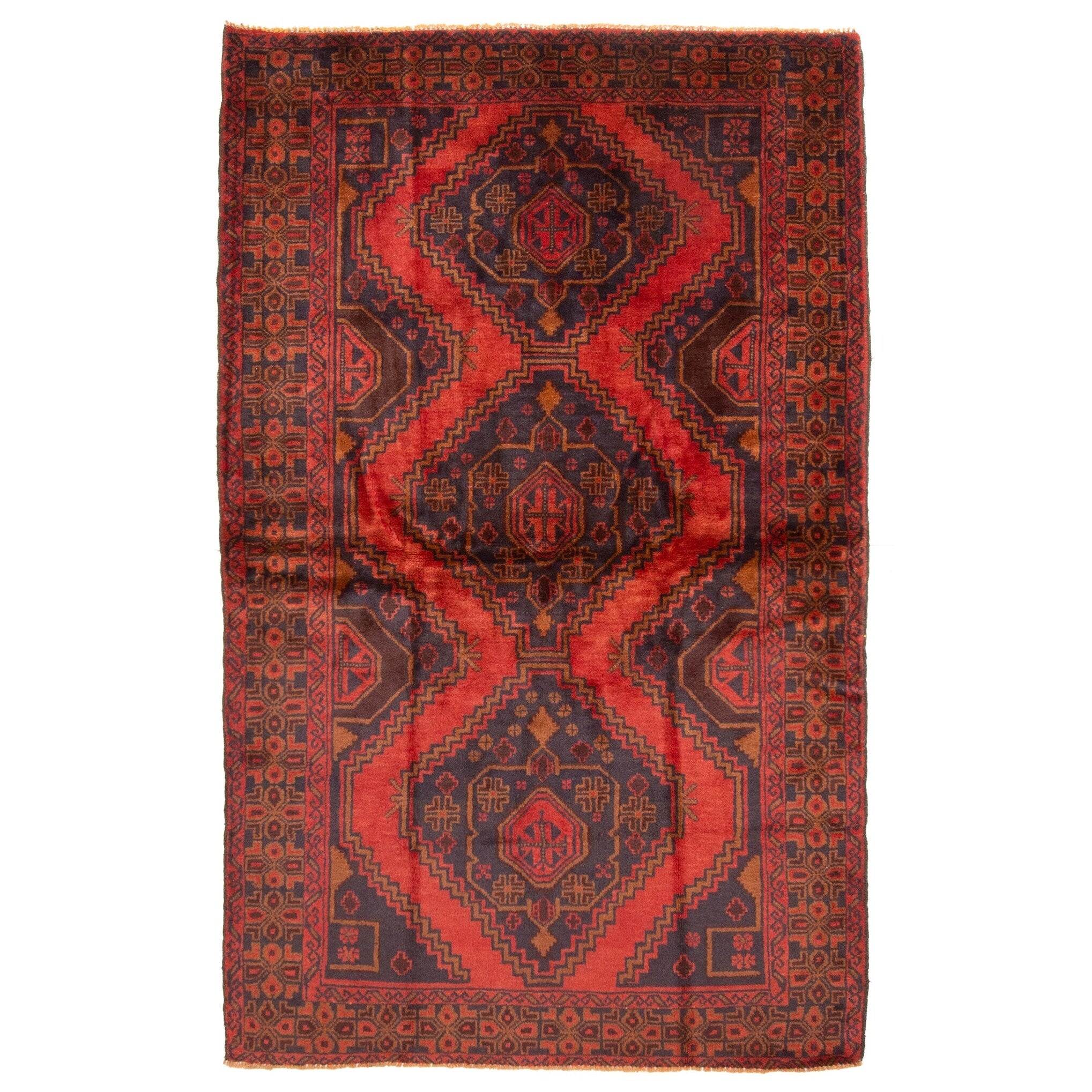 Ecarpetgallery Hand Knotted Rizbaft Dark Navy Wool Rug 40 X 65