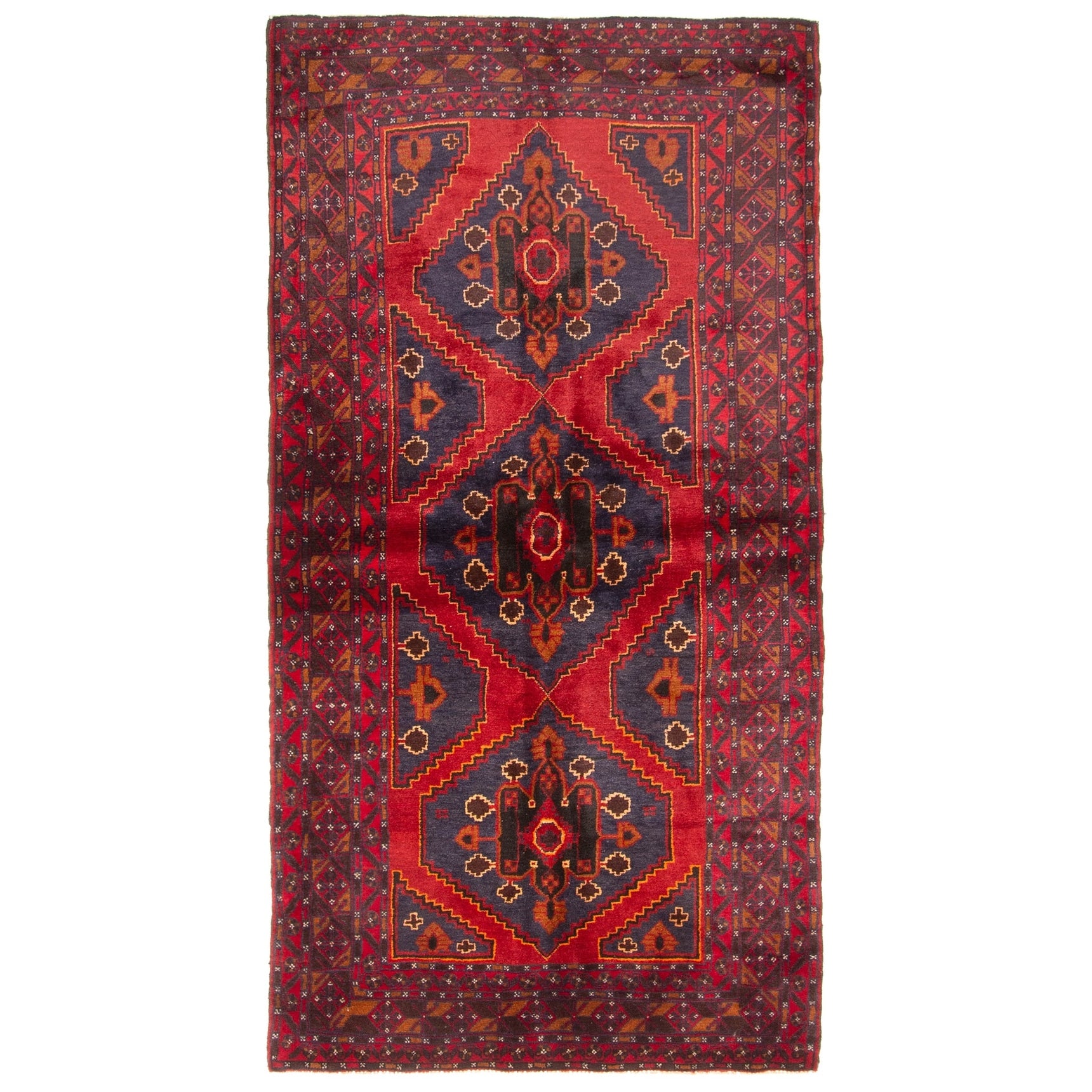 Ecarpetgallery Hand Knotted Rizbaft Dark Navy Wool Rug 37 X 611