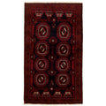 Hand Knotted Rizbaft Navy Red Wool Rug 34 X 61 34 X 61